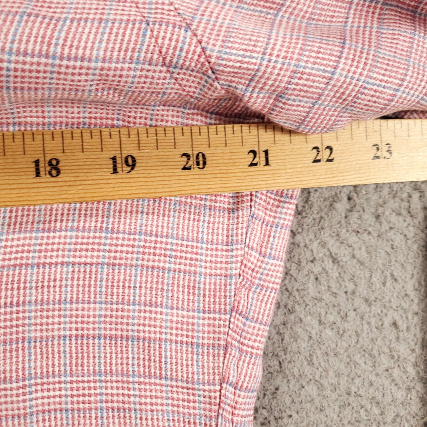 David Donahue David Donahue Mens Button-Up Shirt Linen Houndstooth Small Fold Collar Pocket Breathable Classic Denim? Size US S / EU 44-46 / 1 - 3 Thumbnail