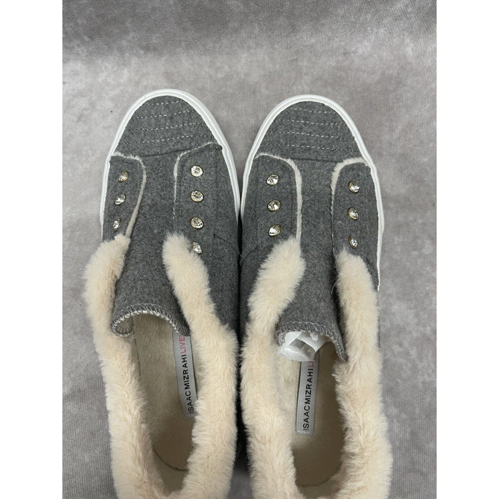 Other Isaac Mizrahi Live! Crystal Fur Trimmed Slip On Sneaker Gray Size US 8 / IT 38 - 3 Thumbnail