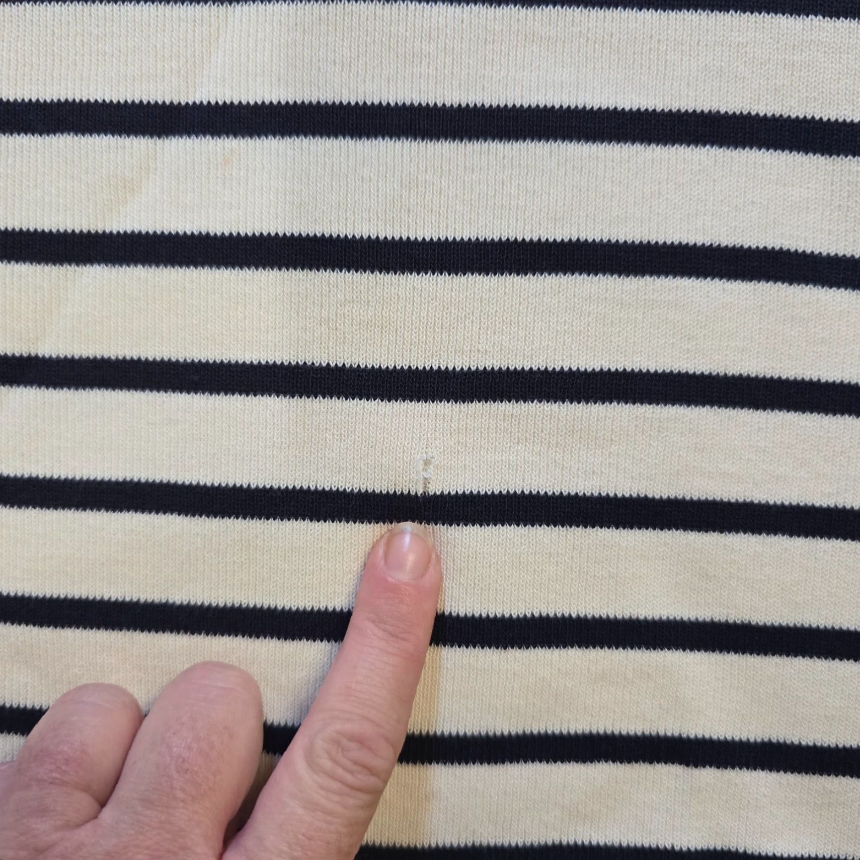 Vintage LL Bean Sweater Womens Petite Medium White Sailor Striped Knit 3/4 Sleeve Boat Neck Pullover Casual Classic Fit Mens Womens Girls tailored Size M / US 6-8 / IT 42-44 - 5 Thumbnail