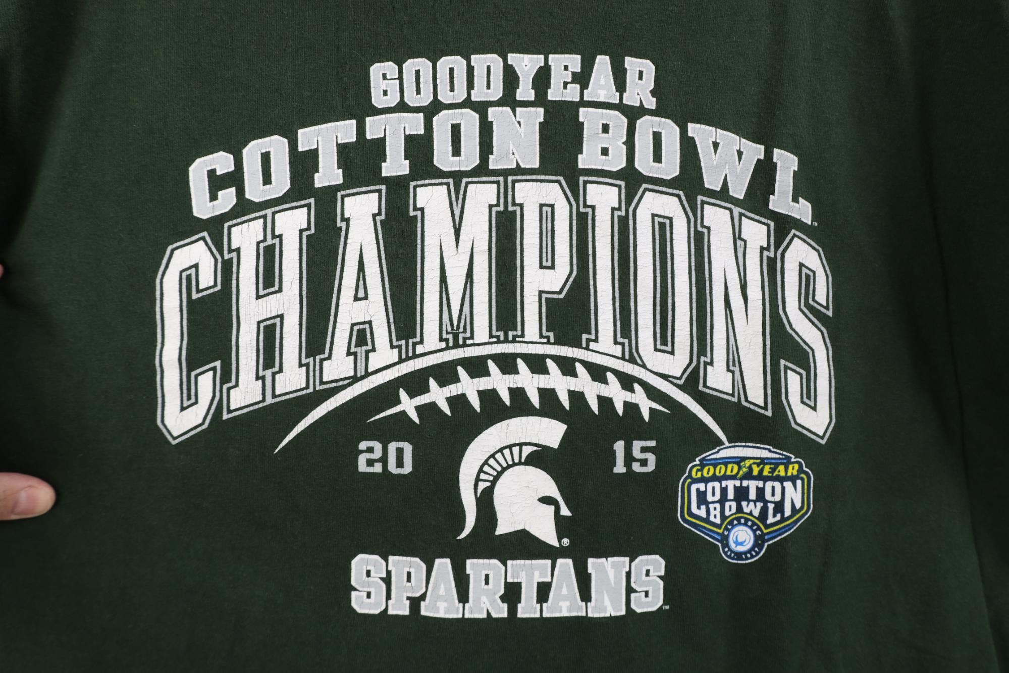 Vintage Y2K 2015 Cotton Bowl Michigan State University T-Shirt Size US L / EU 52-54 / 3 - 4 Thumbnail