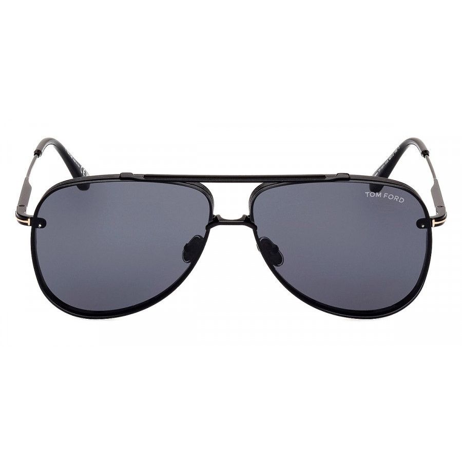 Tom Ford TOM FORD Sunglasses FT1071 01A Leon Shiny Black/Smoke Grey Size ONE SIZE - 4 Thumbnail