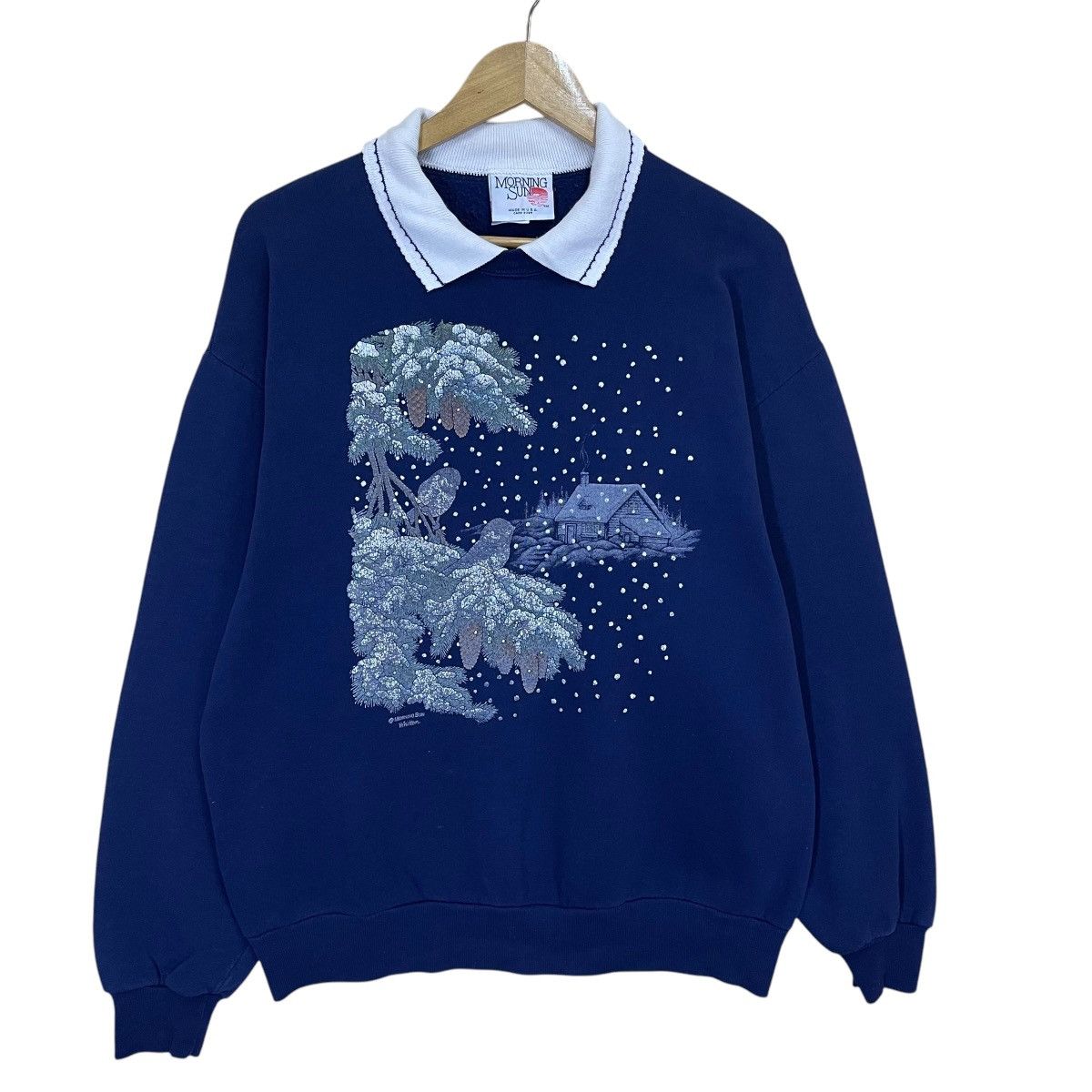 Japanese Brand × Vintage Vintage Morning Sun Bird Graphics Crewneck Sweatshirt Size US L / EU 52-54 / 3 - 1 Thumbnail