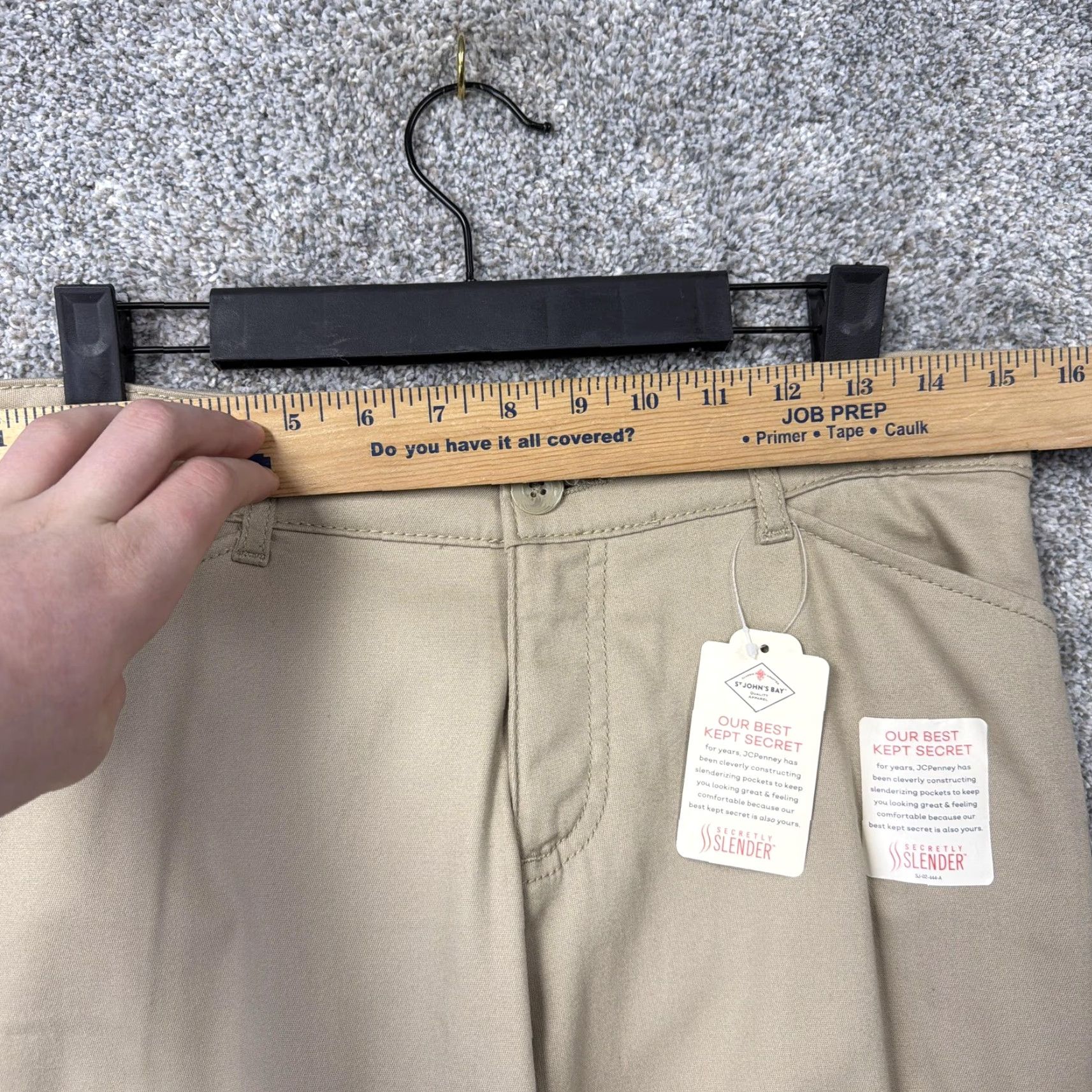 Vintage St. John's Bay Capri Pants Womens 8P 31x16 Beige Twill Stretch Chino Office Size 30" / US 8 / IT 44 - 3 Thumbnail