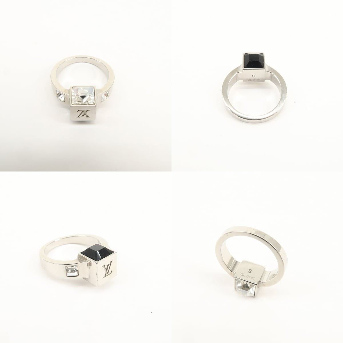 Louis Vuitton Louis Vuitton Berg Gamble Metal Rhinestone Ring Silver Size ONE SIZE - 3 Thumbnail