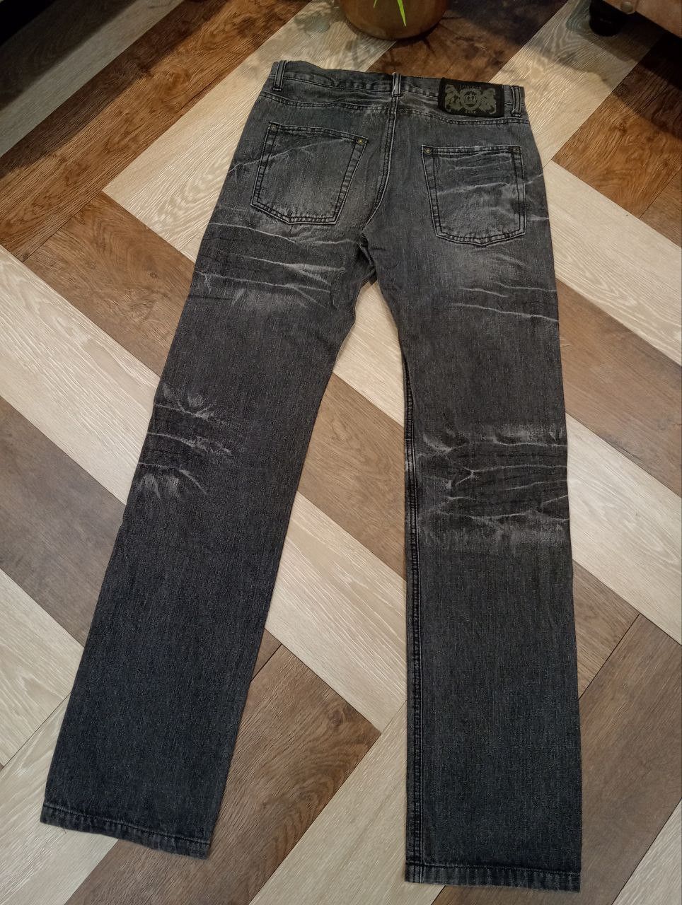 If Six Was Nine JAPANESE LOWBOX DISTRESSED LOOK JEANS - BLACK Size US 30 / EU 46 - 10 Thumbnail