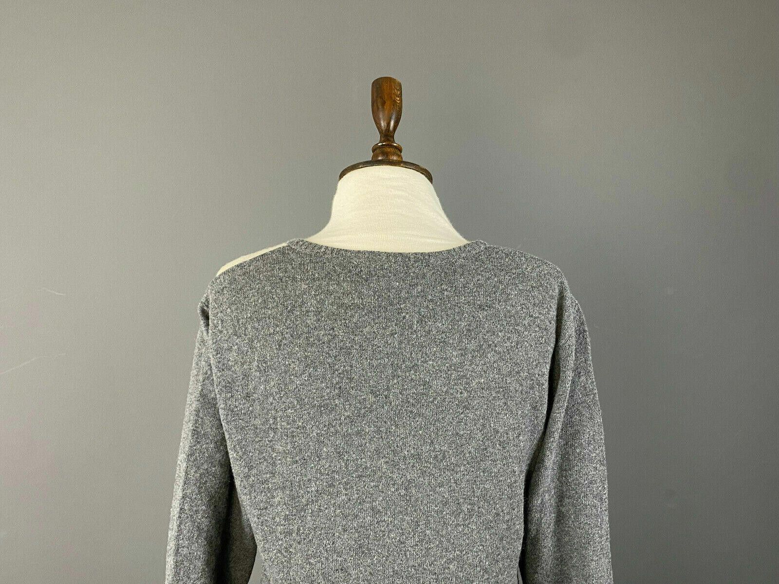 La Martina La Martina Grey Wool Geometric V-Neck Jumper Sweater Size L Size US L / EU 52-54 / 3 - 7 Thumbnail