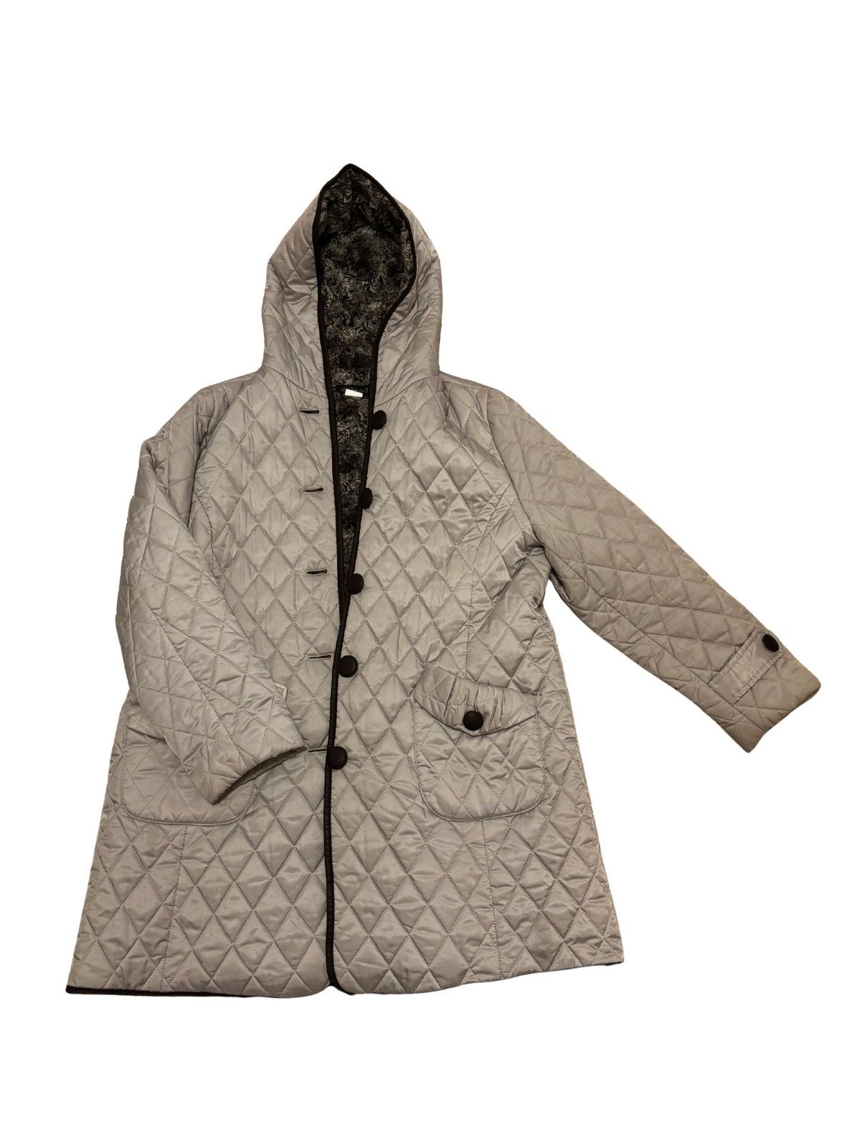 Other Women's light gray quilt Coat with hoodie.wj1412 | Grailed