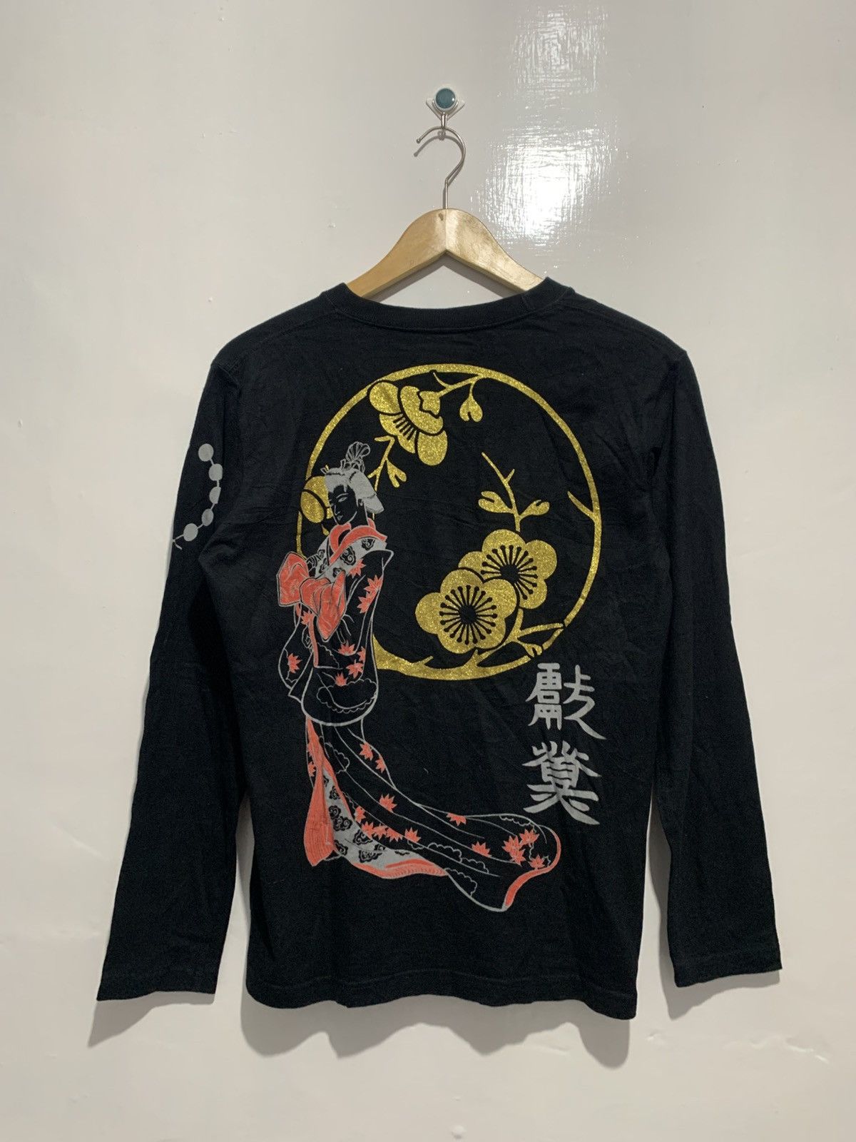 Karakuri Tamashii Sukajan Geitsha Japanese Art Mibudo Design Long Sleeve Size US S / EU 44-46 / 1 - 4 Thumbnail