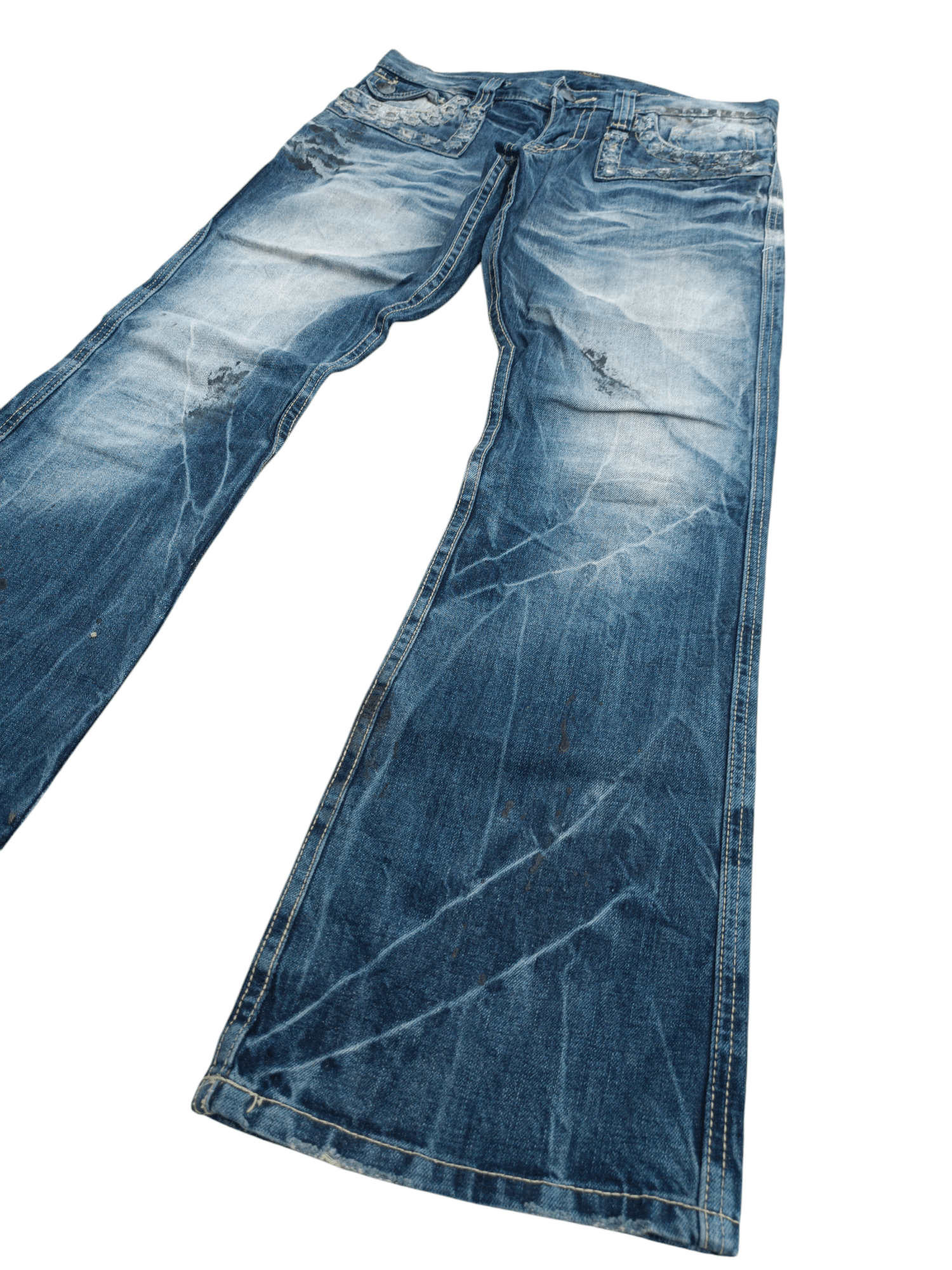 Japanese Brand × Seditionaries × Vintage FLARED💥ARMY OF NO WHISKERS STUD SEDITIONARIES DENIM Size US 32 / EU 48 - 8 Thumbnail