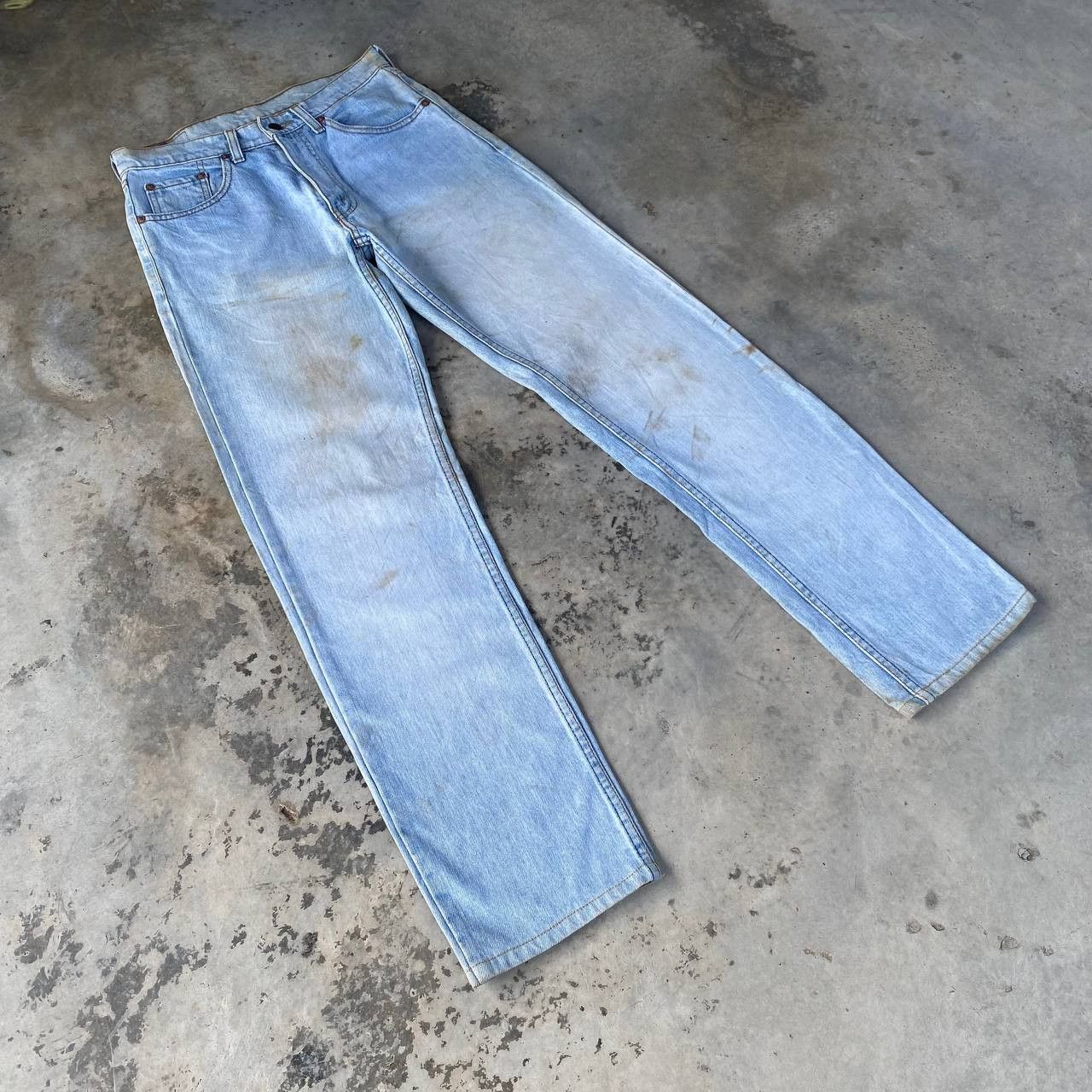 Levi's Vintage Clothing W28" VINTAGE LEVIS 503 YEAR 1989 LIGHTWASH DIRTY GRUNGE JEAN Size US 28 / EU 44 - 2 Thumbnail