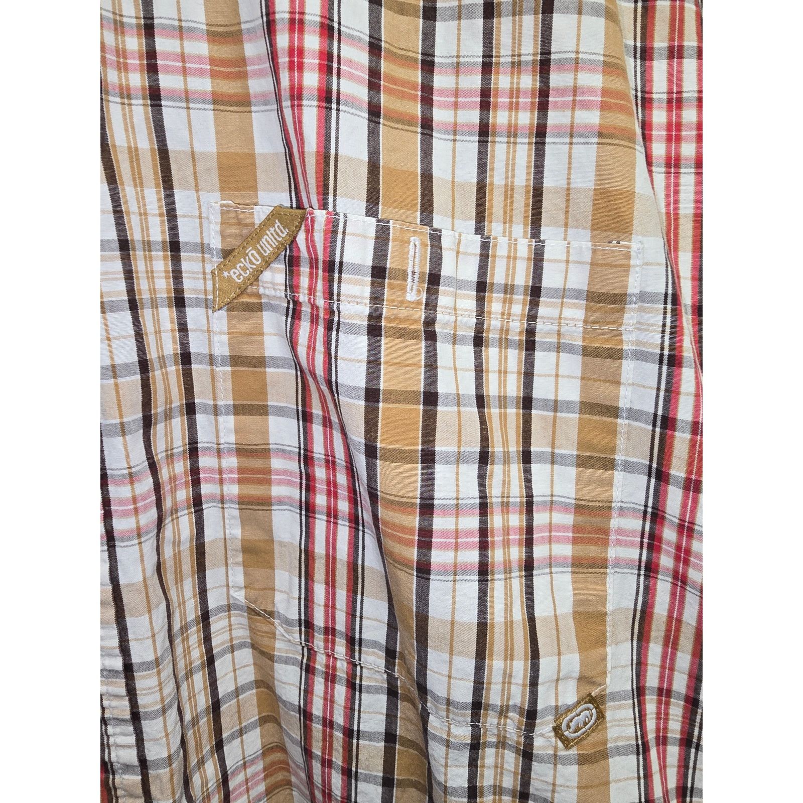 Other Vintage Ecko Unltd Shirt Summer Plaid Button Up Brown 2XL Size US XXL / EU 58 / 5 - 4 Thumbnail