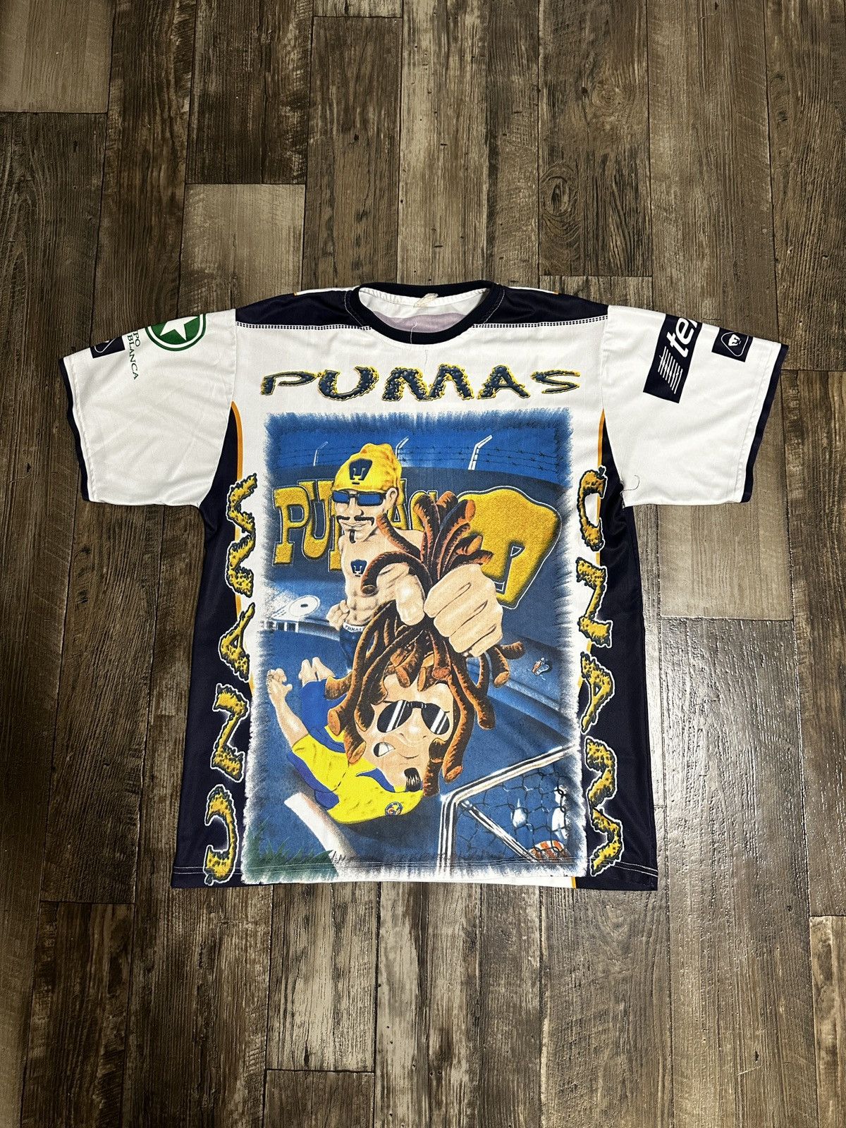 Vintage Vintage 90s PUMAS AOP Soccer Jersey Size US XL / EU 56 / 4 - 1 Thumbnail