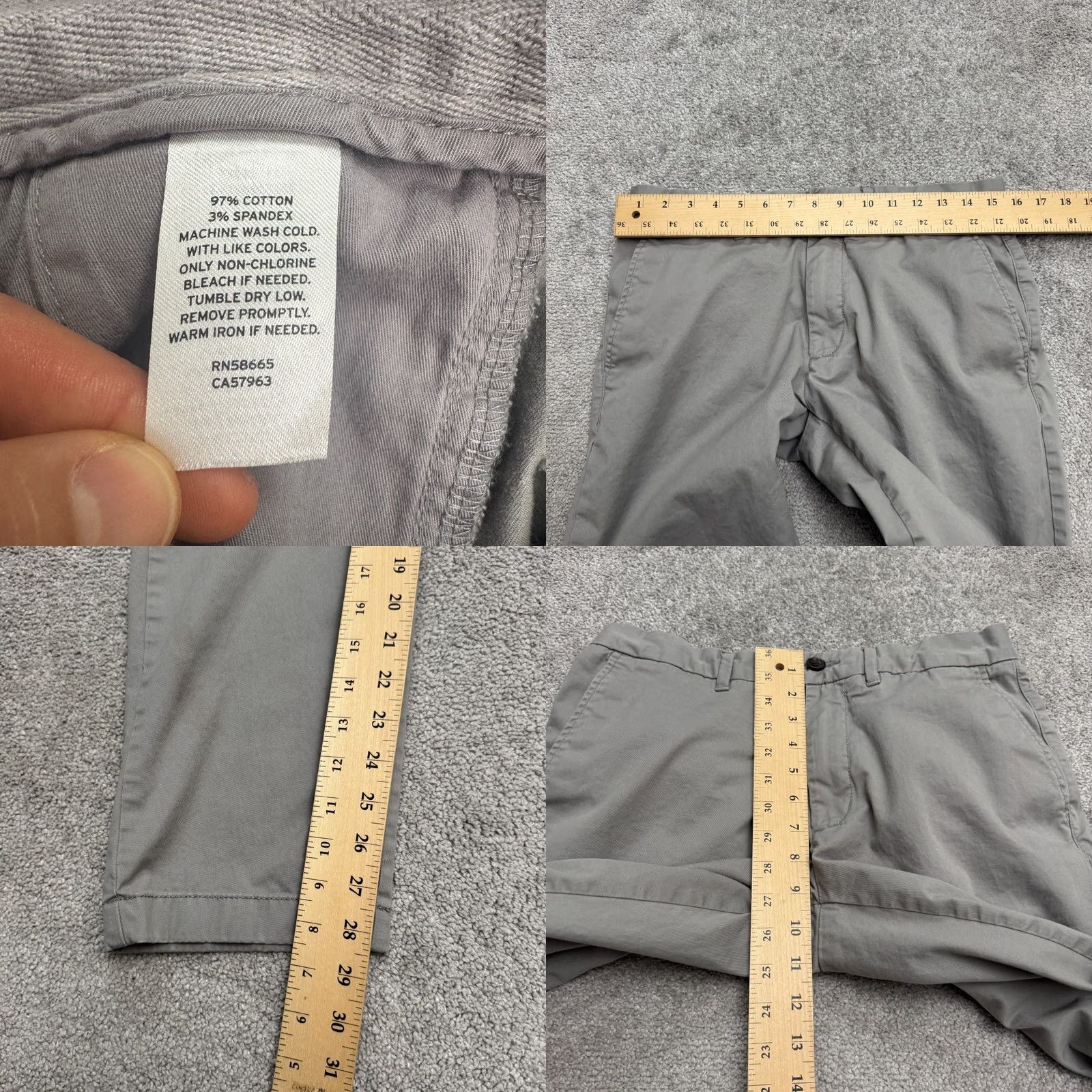 Nordstrom Nordstrom 1901 Stable Slim Fit Chino Pants Mens 32x30 Gray Straight Leg Stretch Size US 32 / EU 48 - 9 Thumbnail
