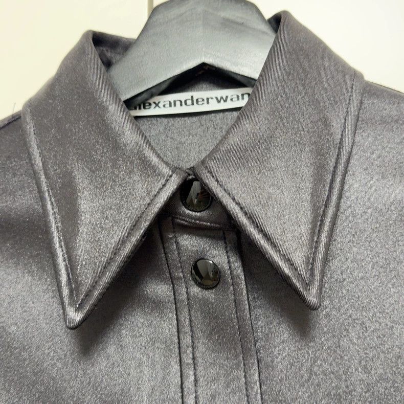Alexander Wang Alexander Wang Crystal Cuff Long Sleeve Shirt- Size XS / US 0-2 / IT 36-38 - 2 Thumbnail