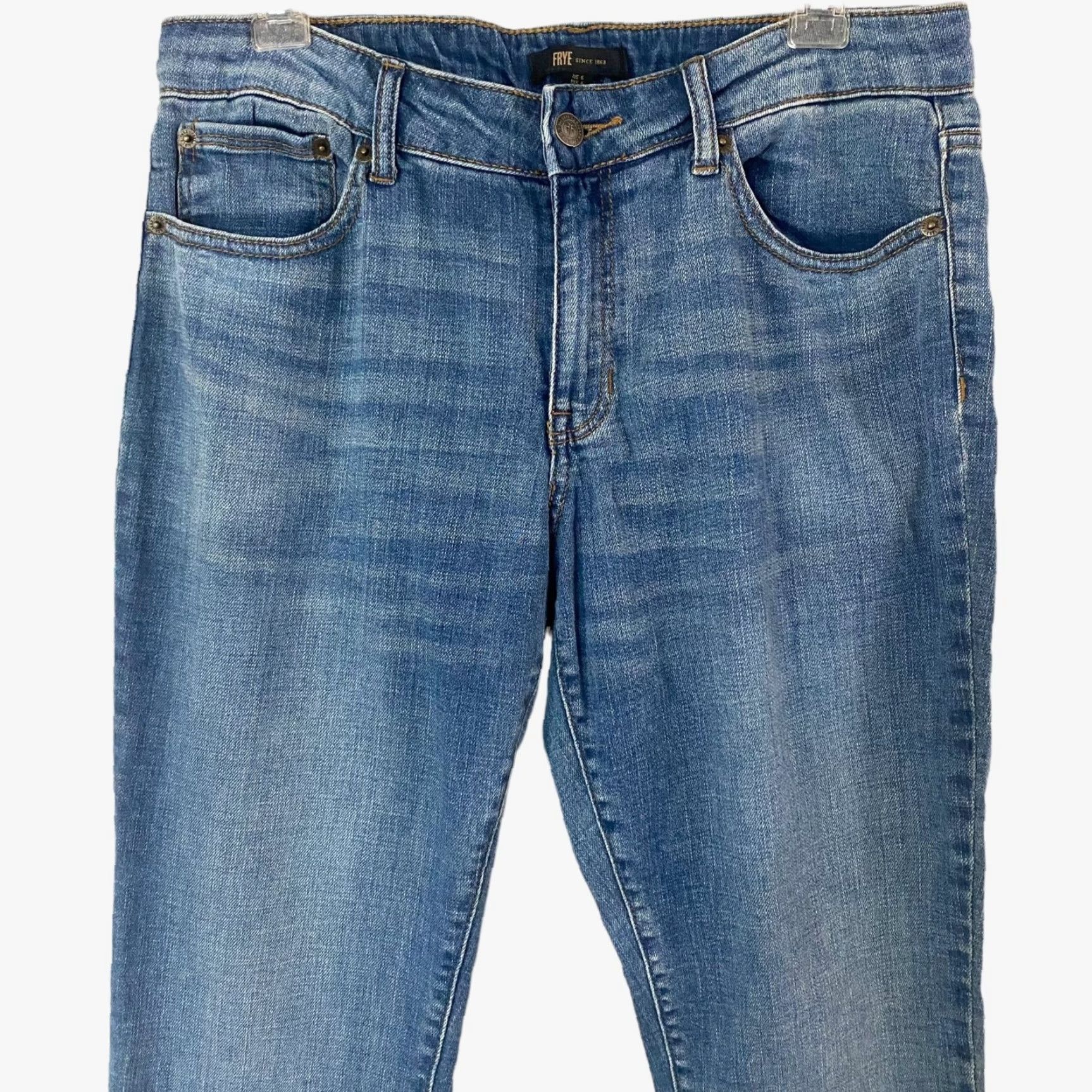 Frye Frye Straight-Leg Premium Denim Jeans Women's 6 Blue Medium Wash Stretch Denim Jeans Size 28" / US 6 / IT 42 - 5 Thumbnail