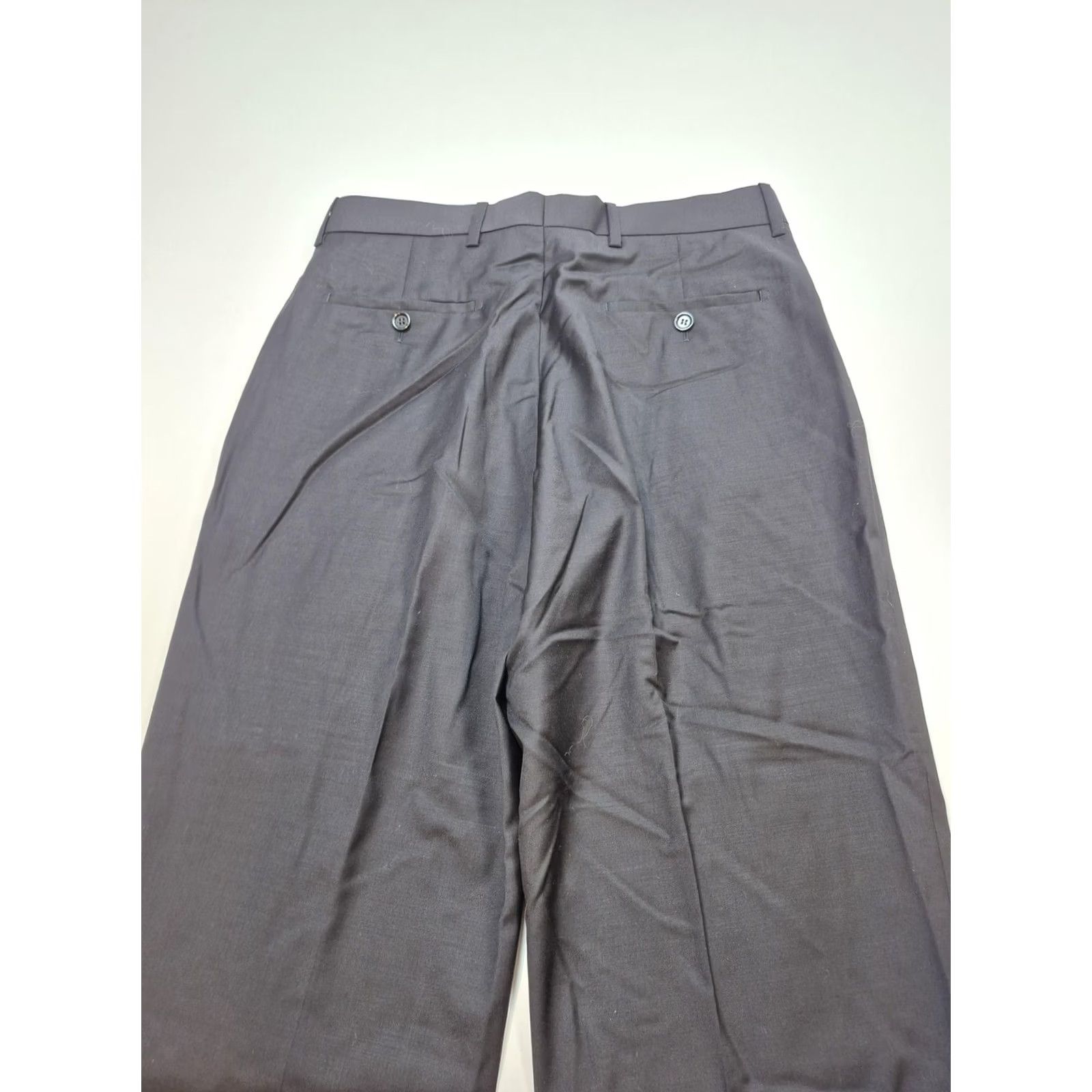 Vintage Montefino Dress Pants Mens 32x34 Navy Wool Flat Front Straight Size US 32 / EU 48 - 5 Thumbnail