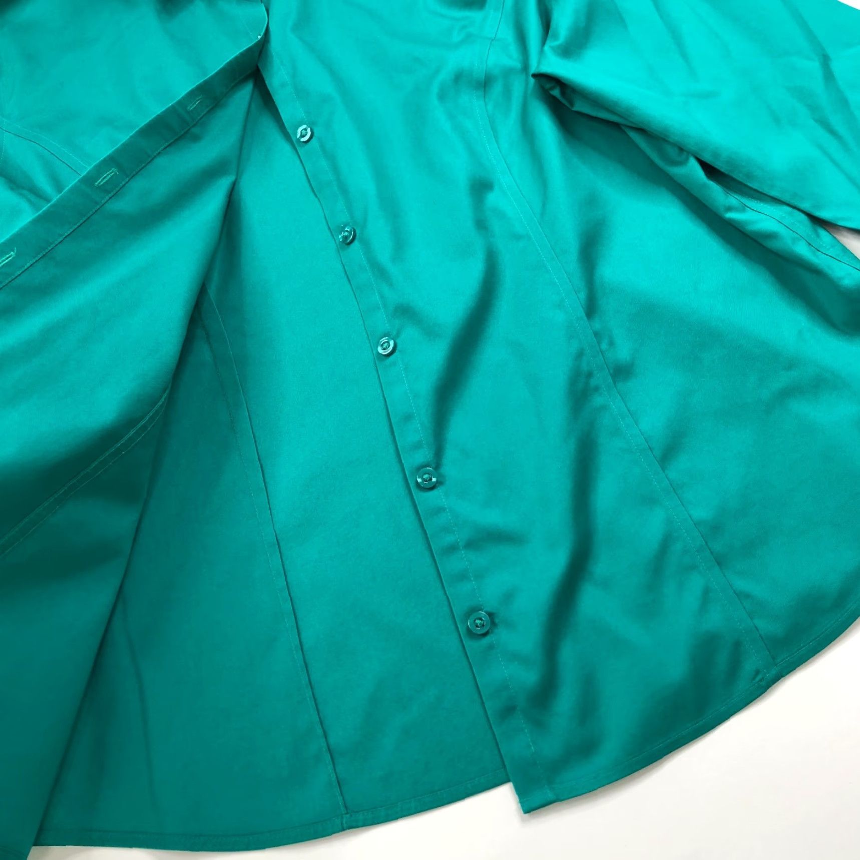 Vintage Chico's Shirt Green 3 No Iron 100% Cotton Long Sleeve Button-Up, MINT, Womens, Regular, Size 3 Size XS / US 0-2 / IT 36-38 - 2 Thumbnail