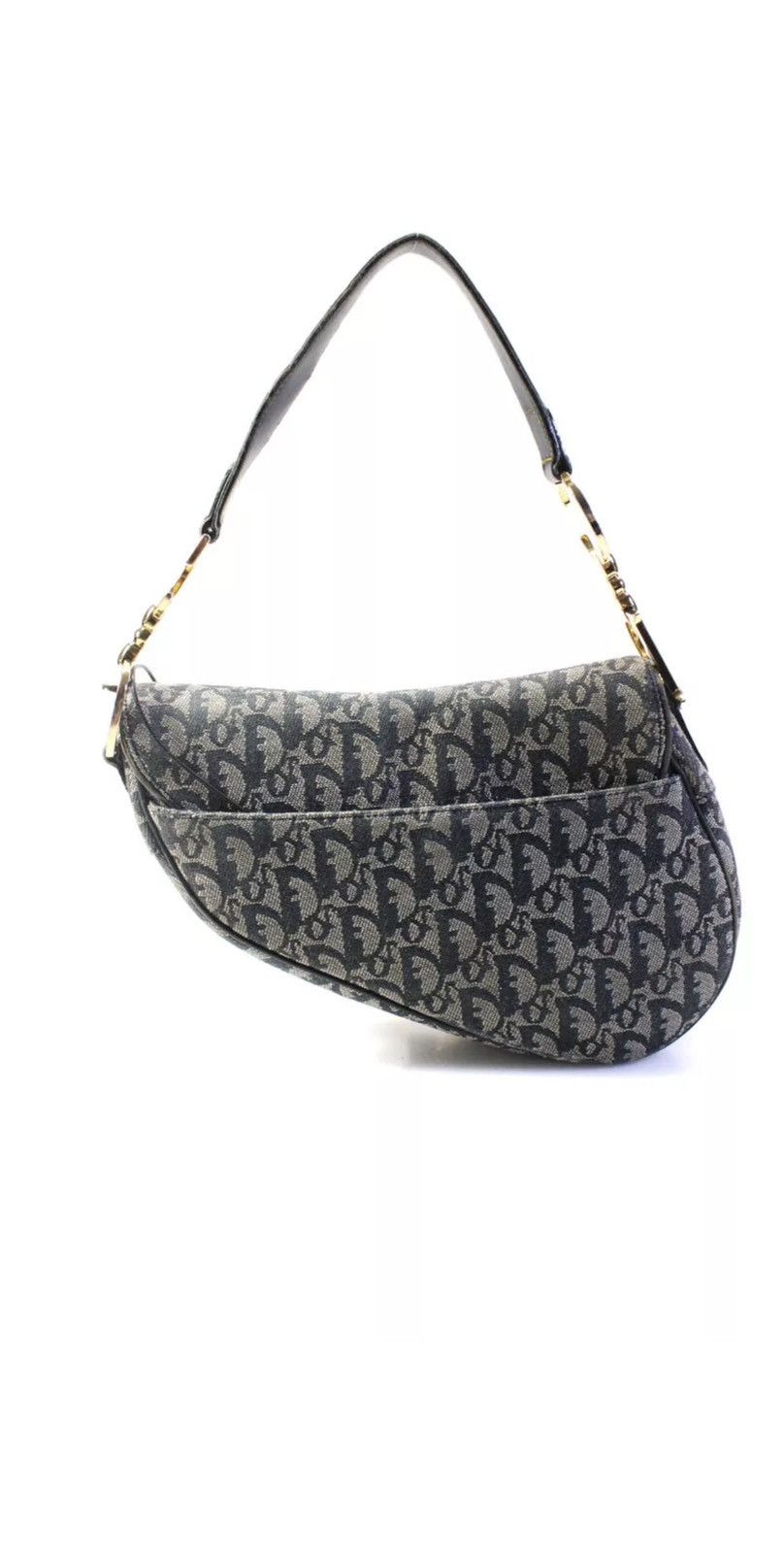 Dior Christian Dior Vintage Oblique Canvas Saddle Bag - Navy Size ONE SIZE - 6 Thumbnail