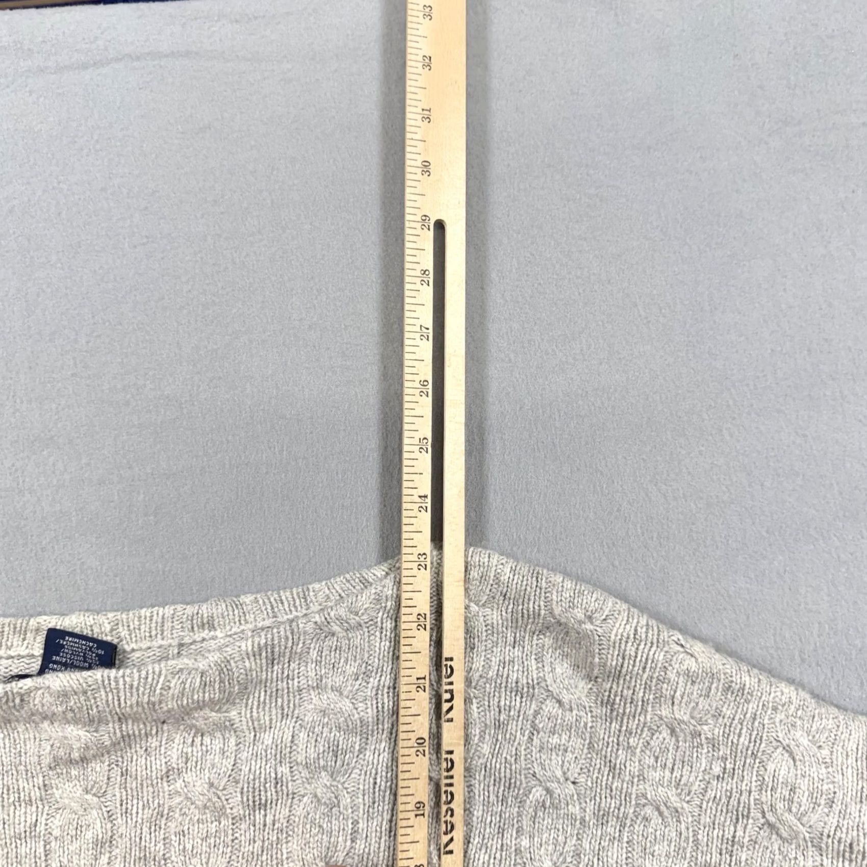 Polo Ralph Lauren Ralph Lauren Sport Sweater Womens Large Gray Cable Knit Boat Neck Pullover Size L / US 10 / IT 46 - 6 Thumbnail