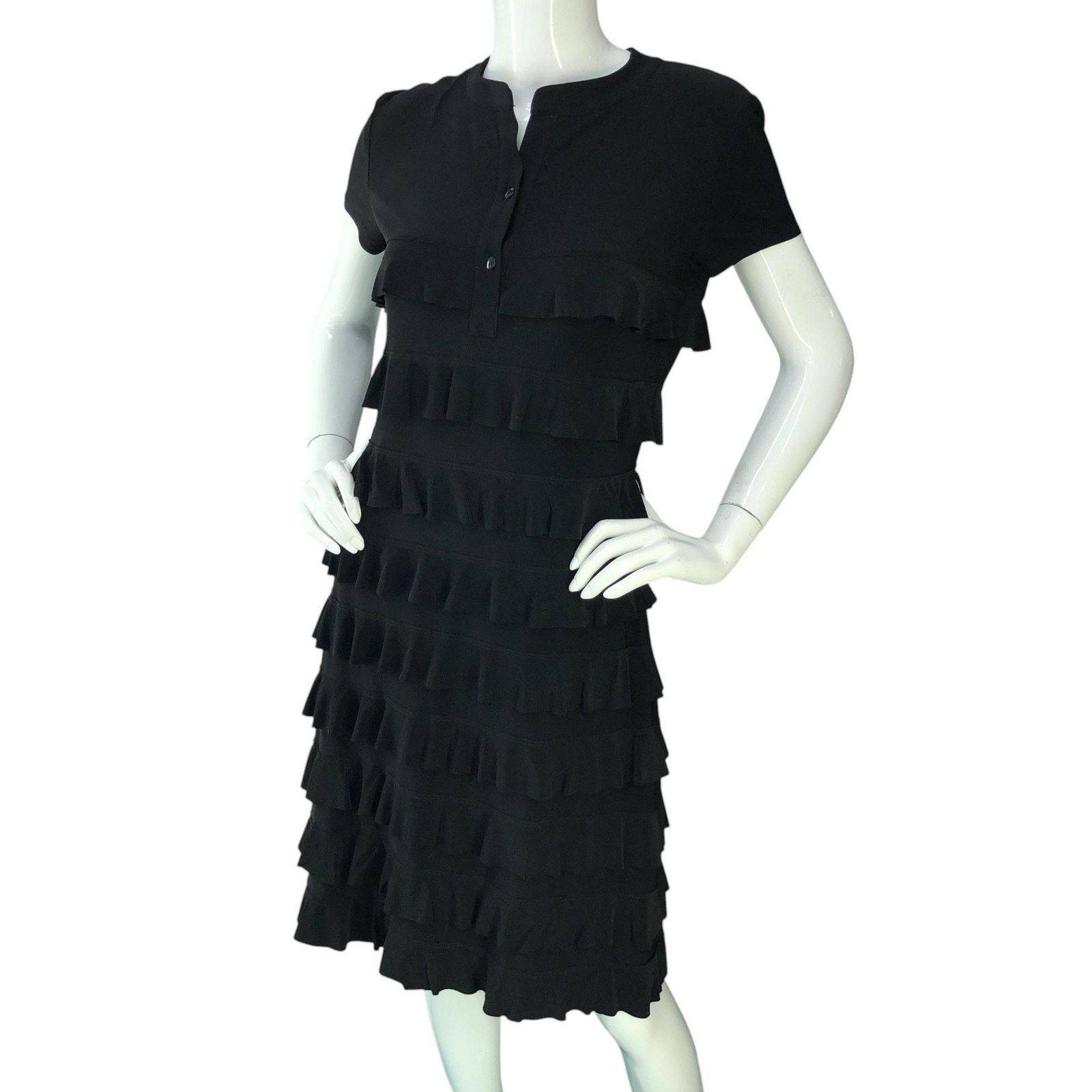 Joseph Ribkoff Joseph Ribkoff Dress 8 Short Sleeve Ruffle Tiered Knee Lngth Size M / US 6-8 / IT 42-44 - 1 Thumbnail