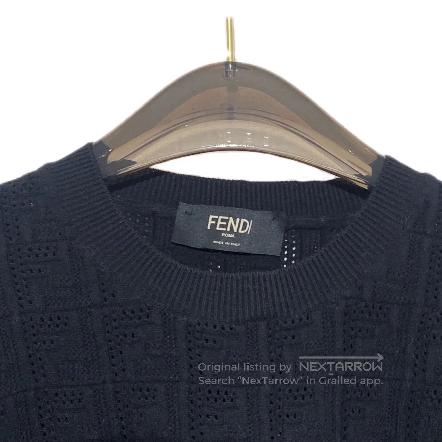 Fendi fendi black logo knit long sleeve sweater. Size US L / EU 52-54 / 3 - 3 Thumbnail