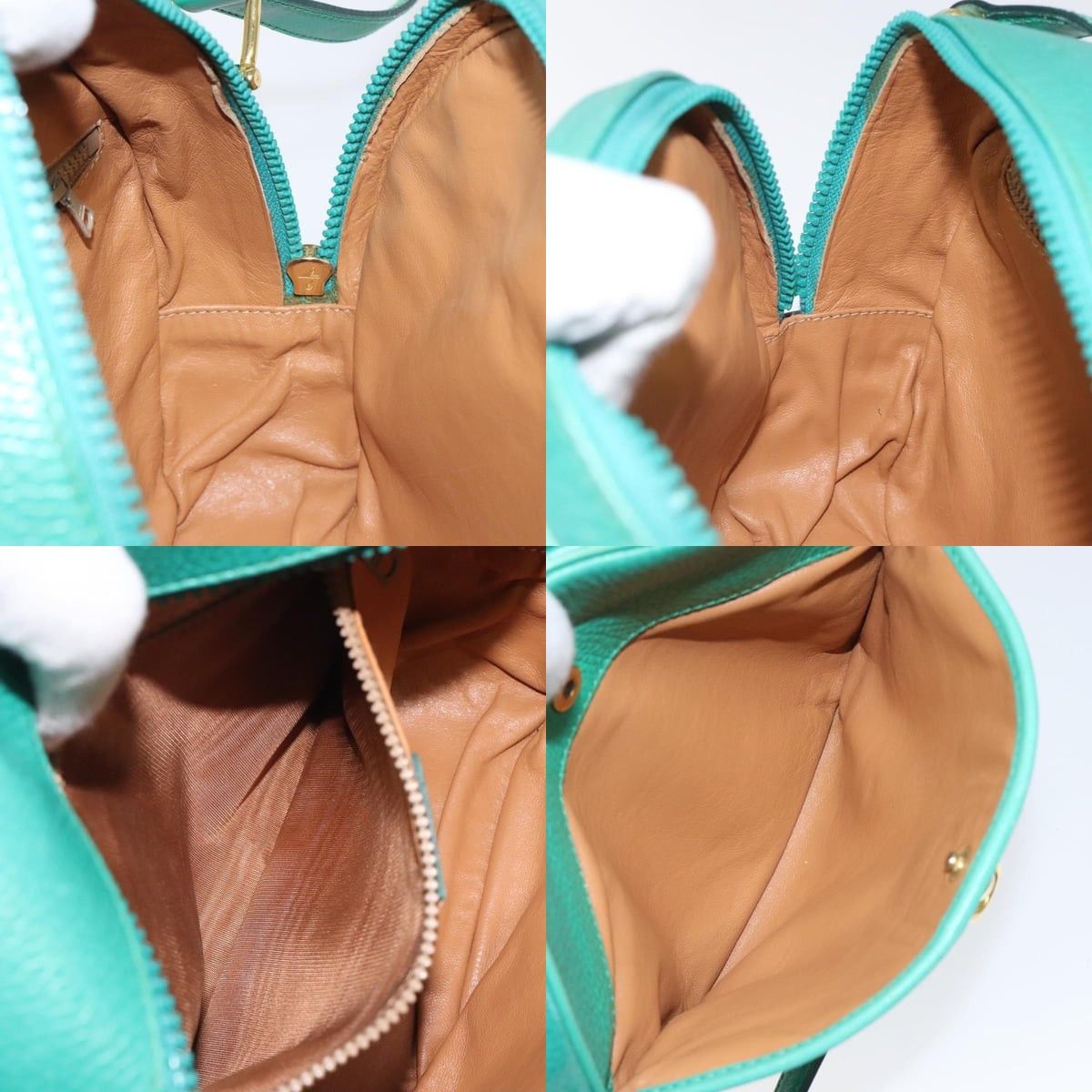 Celine CELINE Shoulder Bag Leather Green Gold Size ONE SIZE - 12 Thumbnail