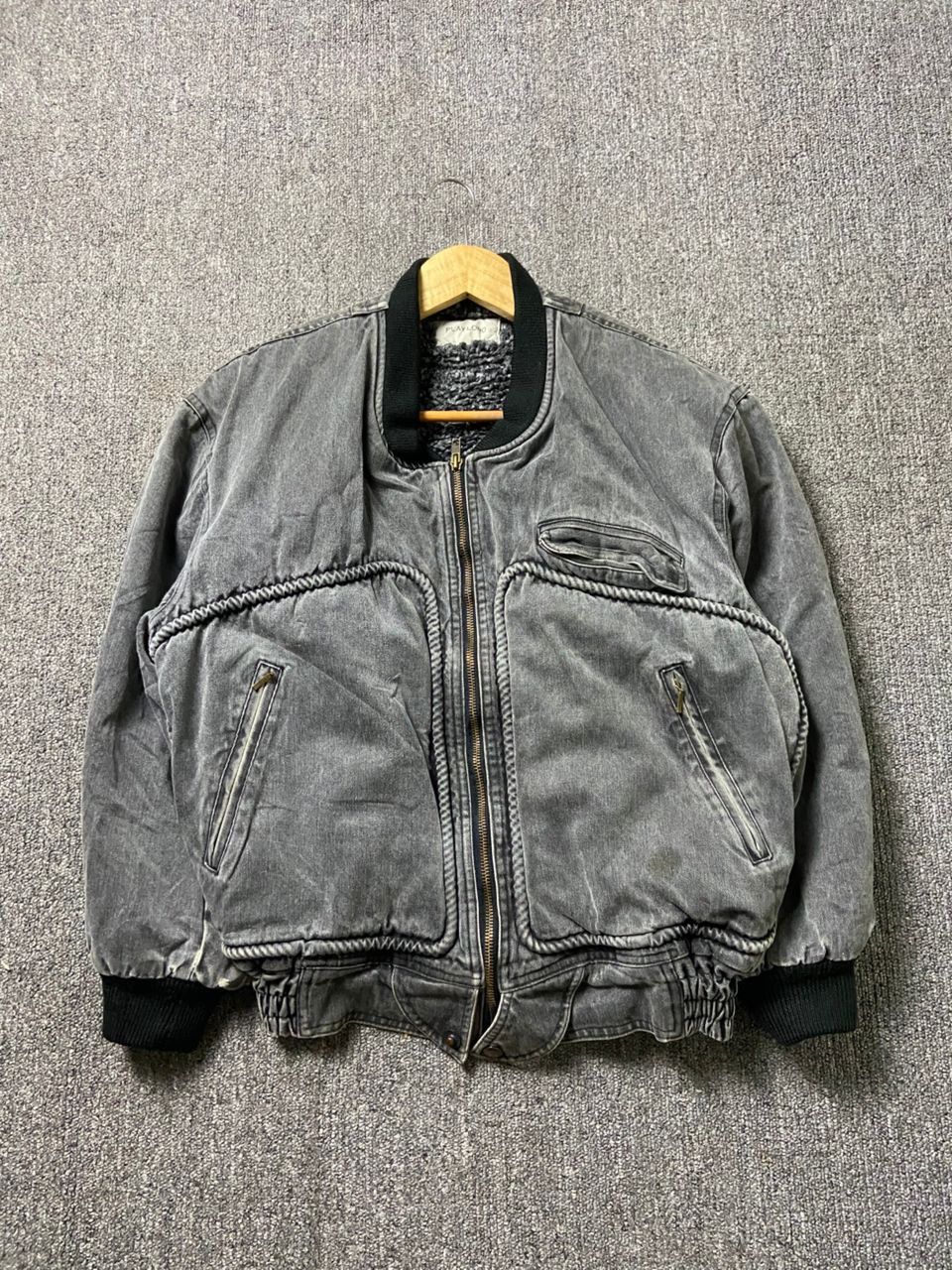 Japanese Brand Play Lord Brand Fur Denim Bomber Jacket (189) Size US S / EU 44-46 / 1 - 1 Thumbnail