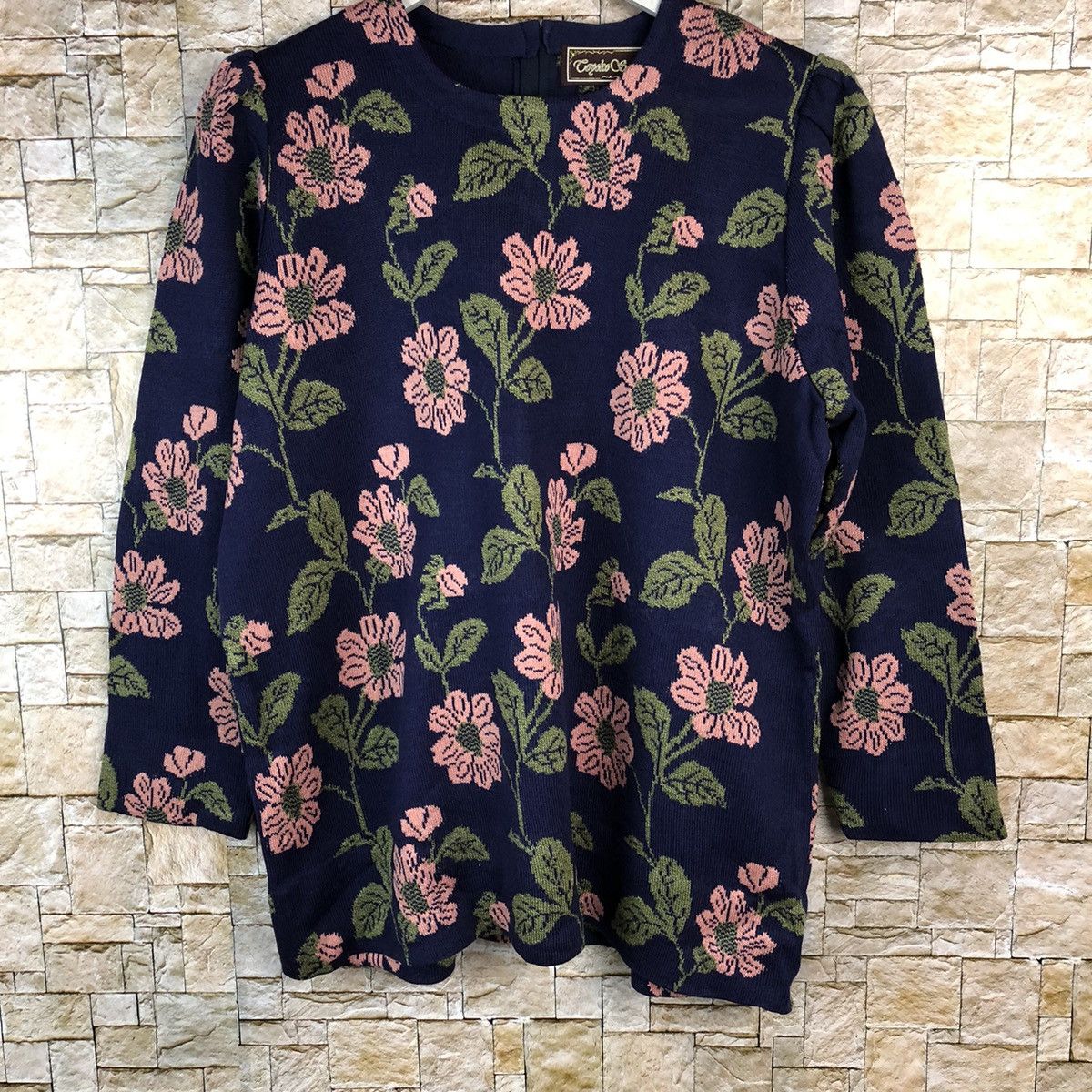 Homespun Knitwear × Japanese Brand × Vintage Coyoko Saito vintage flower Blue Knitwear #A1226 Size M / US 6-8 / IT 42-44 - 3 Thumbnail