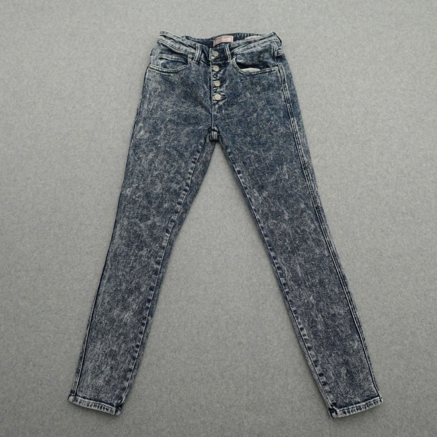 Guess GUESS Jeans Women's 26 (26X28) Acid Wash Skinny Button Fly Blue Jeans Size 26" / US 2 / IT 38 - 2 Thumbnail