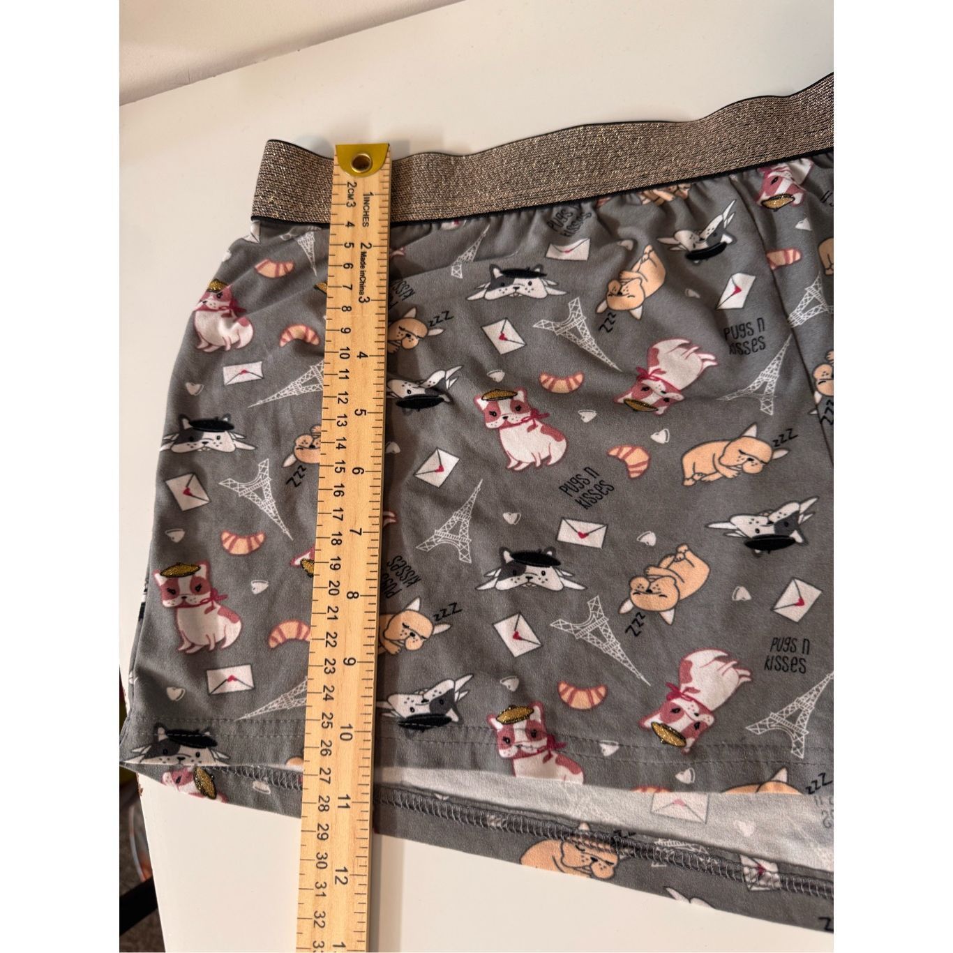 Other Pusheen the Cat Paris Print Pajama Shorts Metallic Waistband Size ONE SIZE - 8 Thumbnail