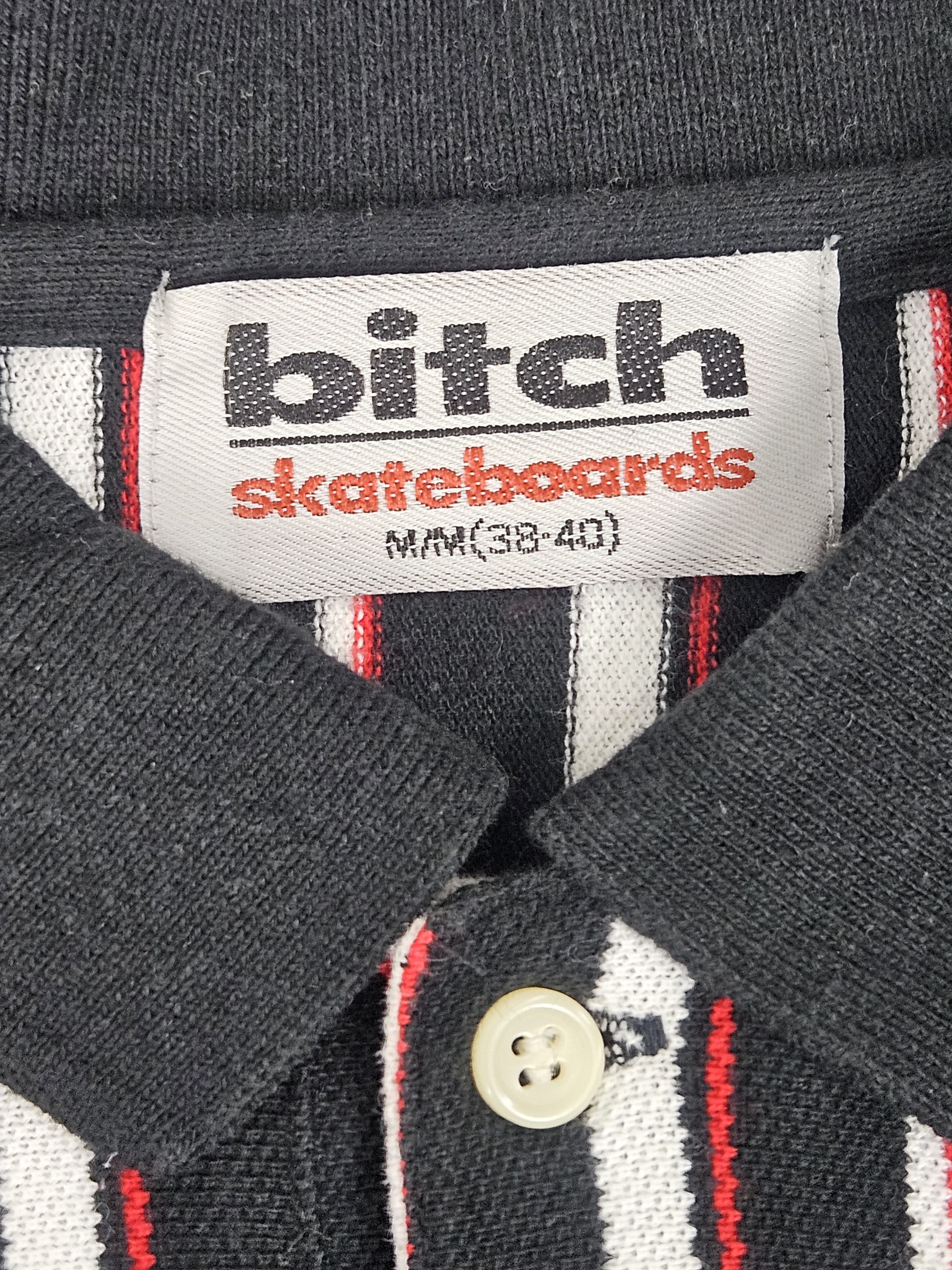 Hook-Ups Vintage Bitch Skatebord polo stripe tee shirt Size US XS / EU 42 / 0 - 4 Thumbnail