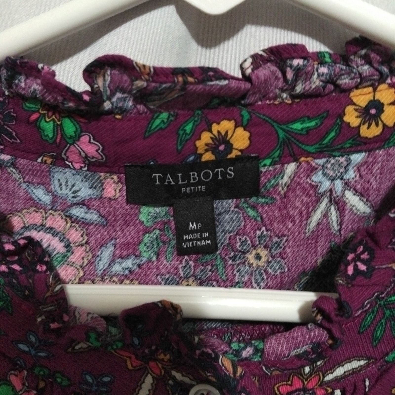 Other Talbots Petite MP Floral Long Sleeve Top Purple Colorful Size ONE SIZE - 4 Thumbnail