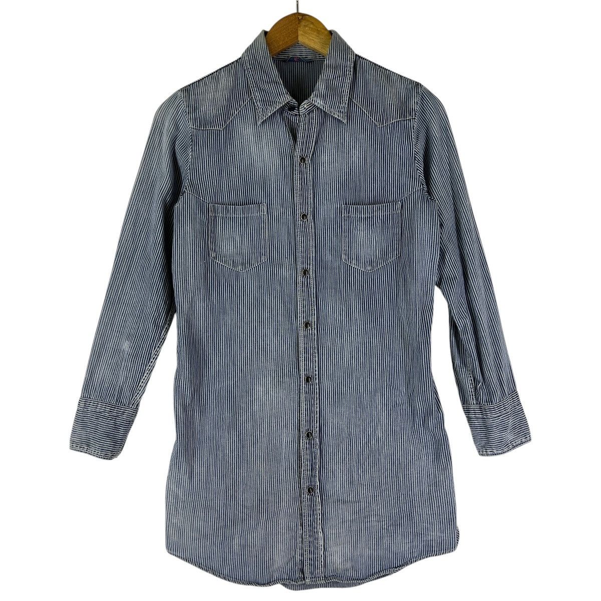 45rpm R BY 45RPM HIKORY STRIPE SNAPBUTTON LONG SHIRT MADE IN JAPAN Size M / US 6-8 / IT 42-44 - 3 Thumbnail
