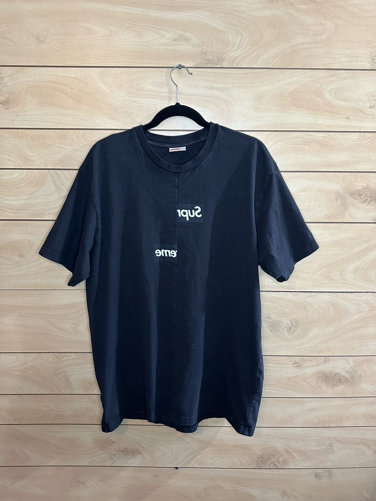 image of Comme Des Garcons x Supreme Cdg Box Logo Tee in Black, Men's (Size XL)