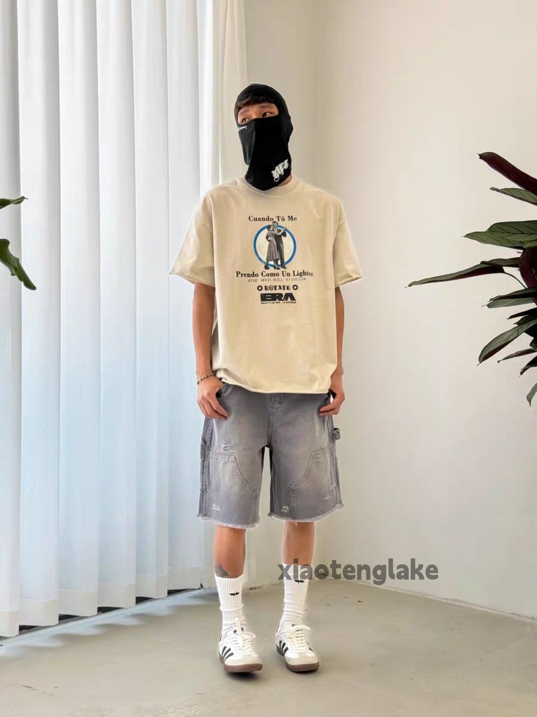 Vintage Unisex washed faded loose baggy cargo ripped shorts Size US 31 - 3 Thumbnail