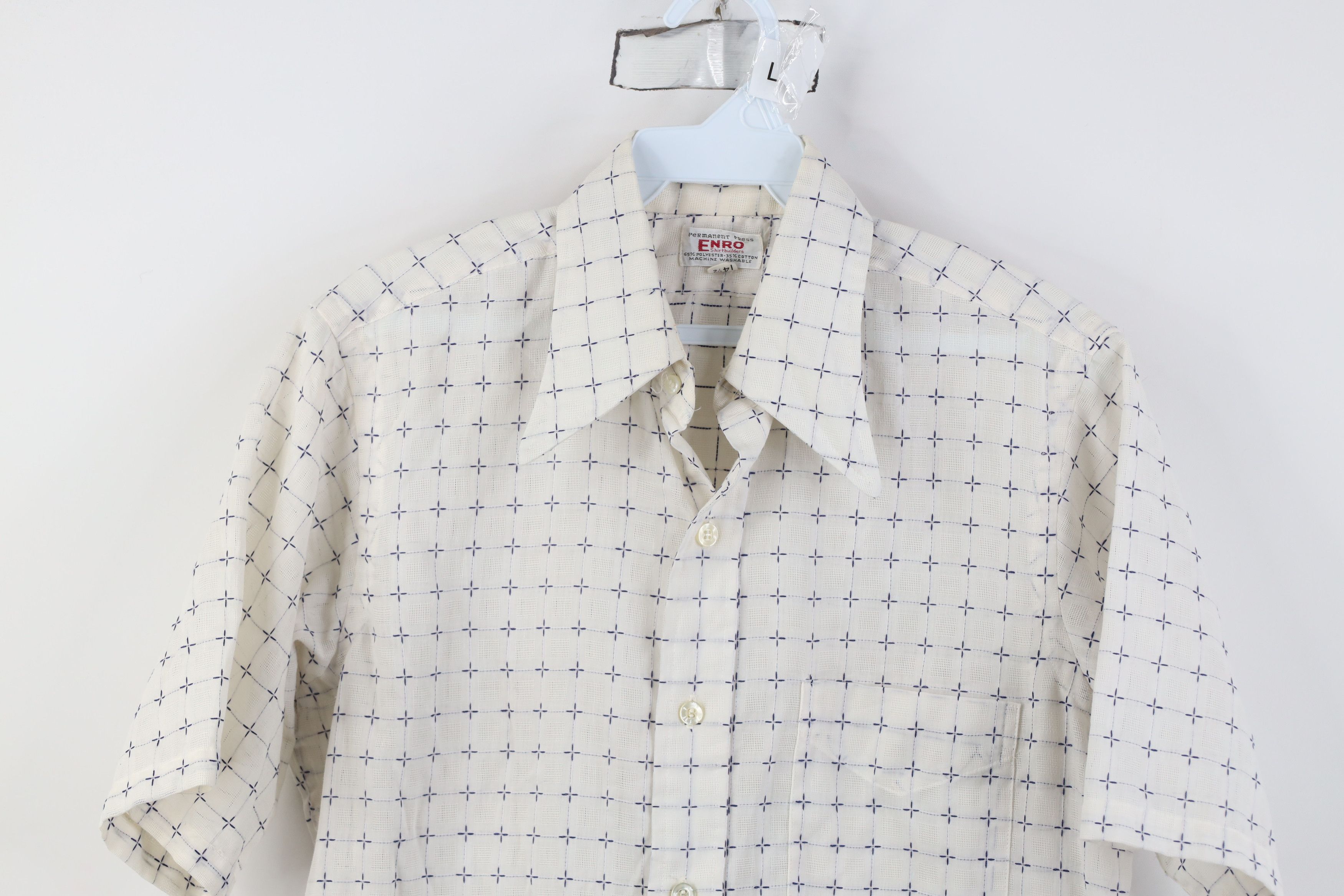 Vintage Vintage 70s Streetwear Knit Dagger Collar Button Shirt USA Size US M / EU 48-50 / 2 - 2 Thumbnail
