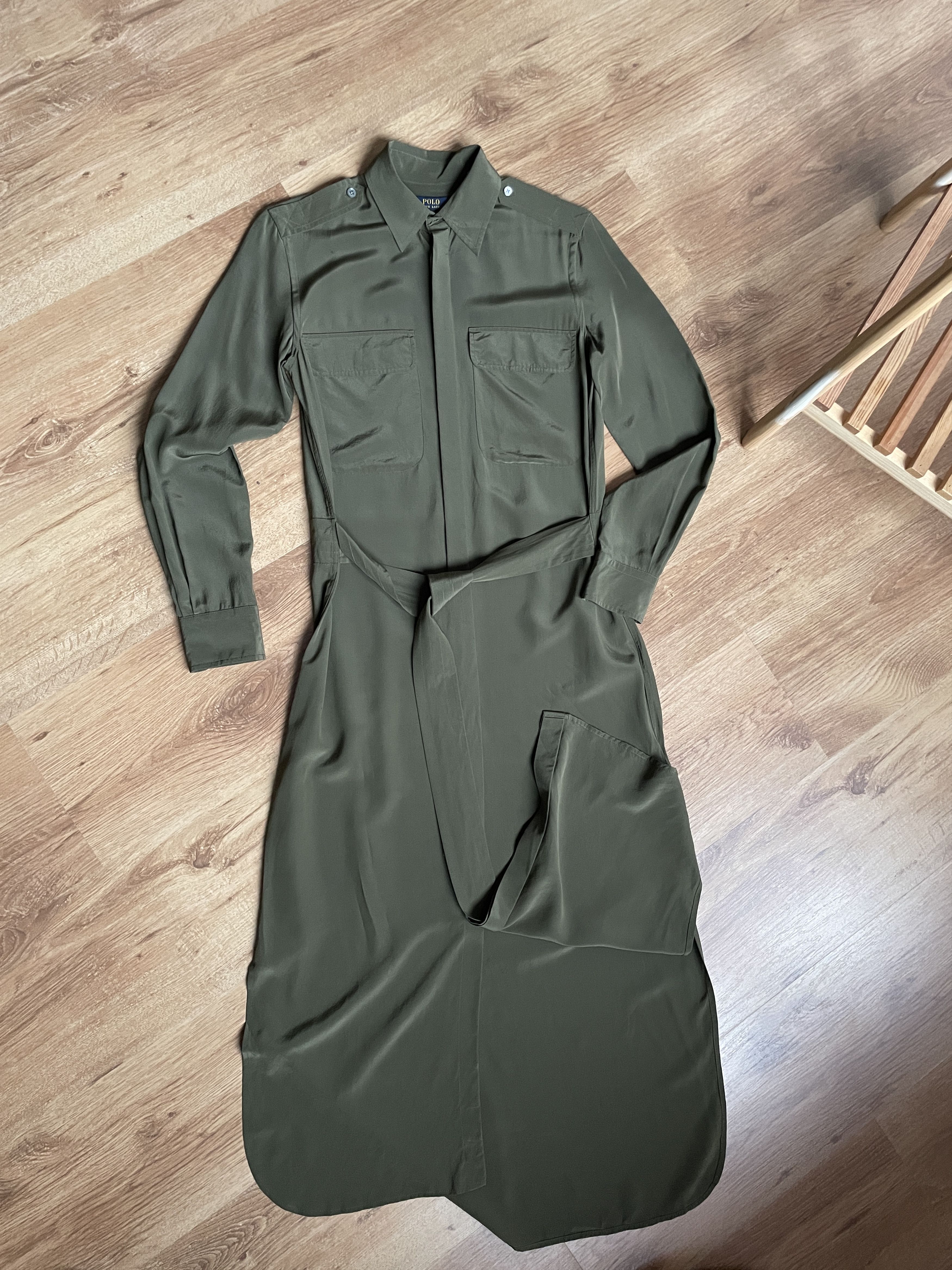 Polo Ralph Lauren Polo Ralph Lauren Military Silk Belted Shirt Dress Size 2 Size XS / US 0-2 / IT 36-38 - 2 Thumbnail