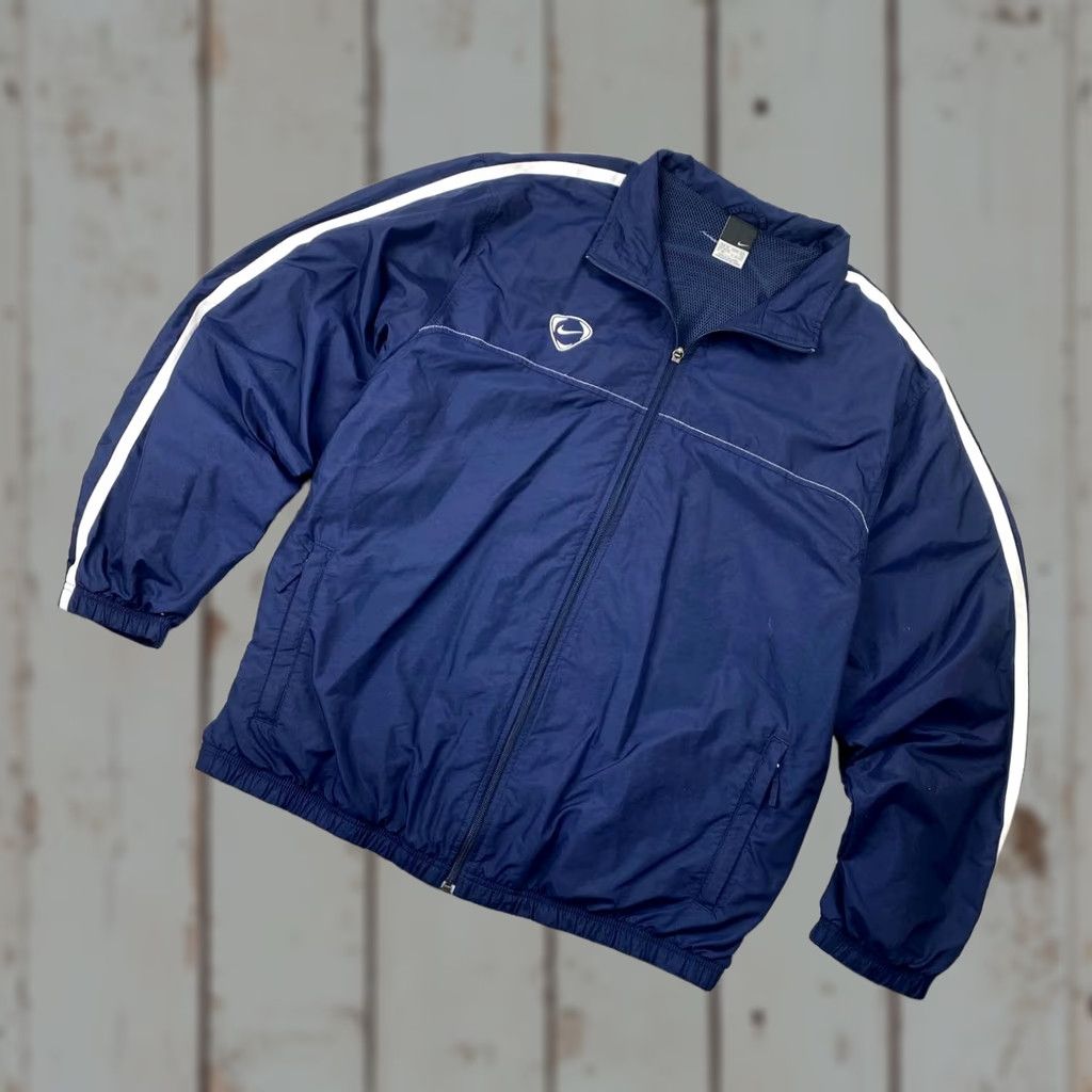 Nike VINTAGE Nike Tracksuit Jacket Pants 2 Piece XL Blue Mens Nike Tracksuit XL Blue Swoosh Y2K Size 46R - 1 Thumbnail