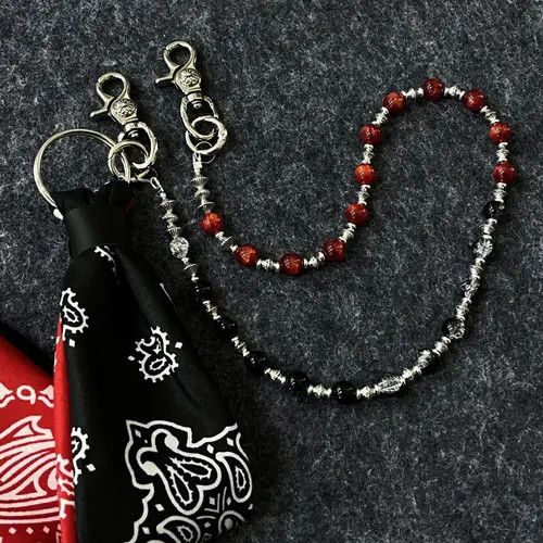 Jewelry Beaded Wallet Chain with Bandana Holder Size ONE SIZE - 4 Thumbnail