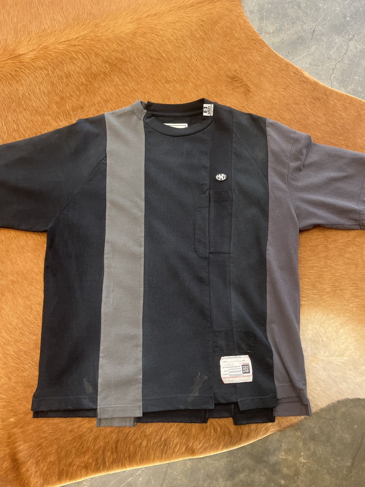 Maison MIHARA YASUHIRO Vertical Switching Tee - Black Size US XS / EU 42 / 0 - 2 Thumbnail