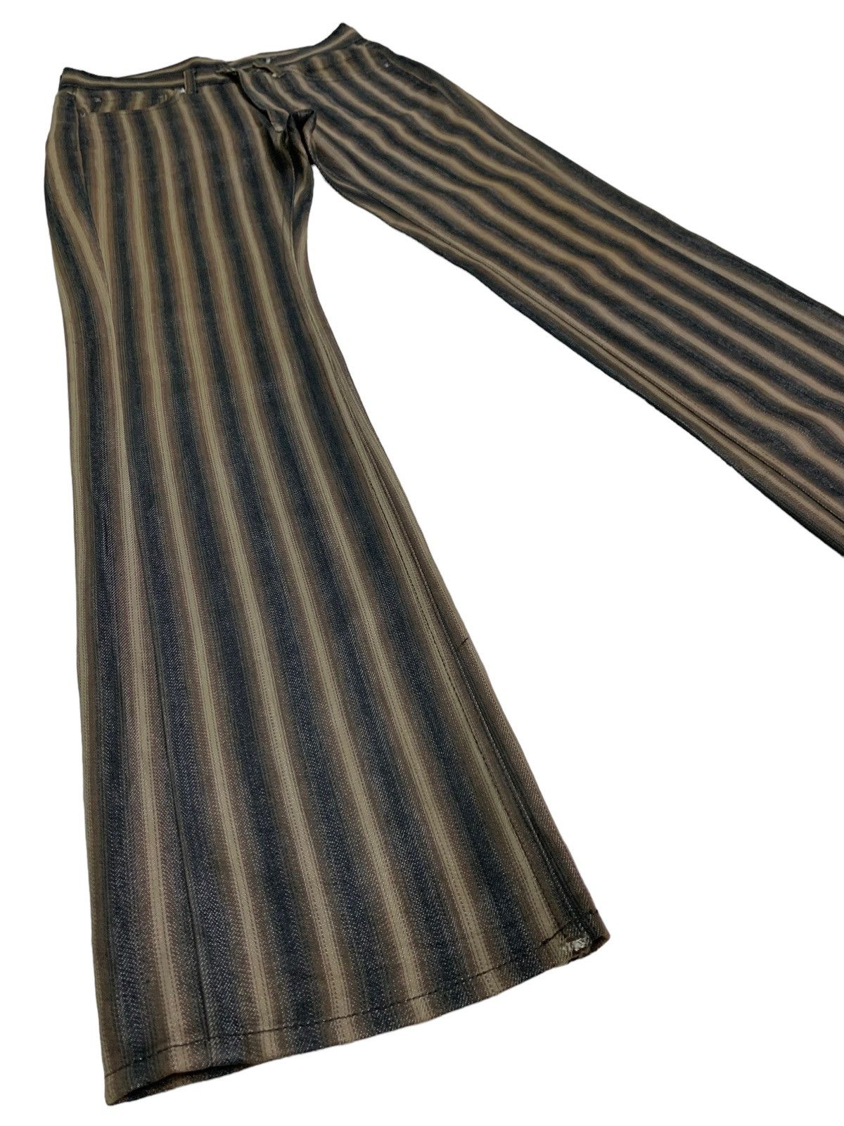 Japanese Brand 🔥Rare Vintage Wild Khakis Brown Stripes Flare Pants Size US 30 / EU 46 - 1 Thumbnail