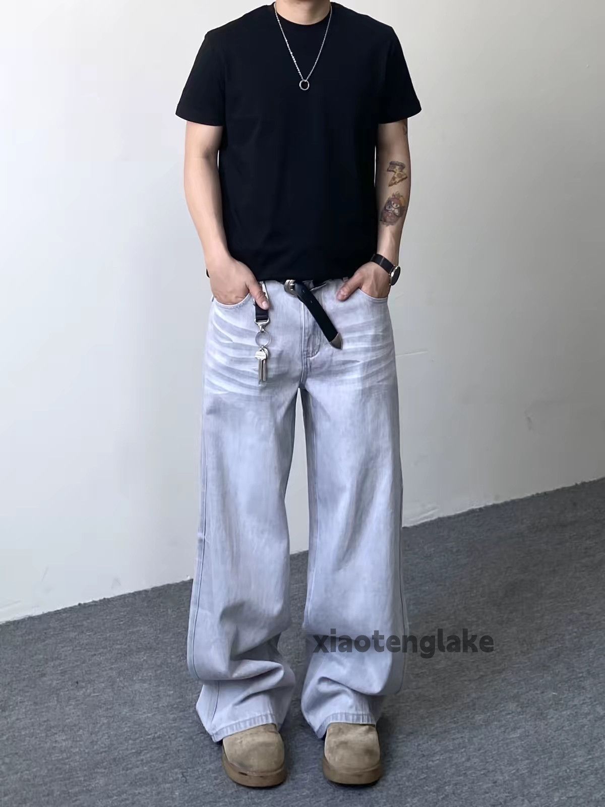 ジーンズ zx faded distressed wide Leg kapital carhartt style jeans