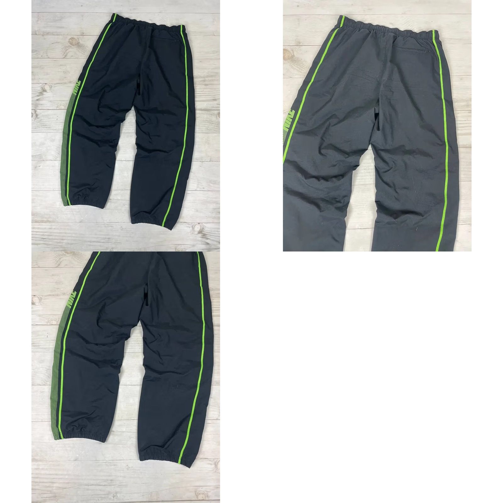 Nike VINTAGE Nike Track Pants Nike Track Pants Men L Black 90s Striped Pockets Inseam 32in 43cm 79cm Knee Thigh Front Rise Mens Size US 33 - 9 Thumbnail