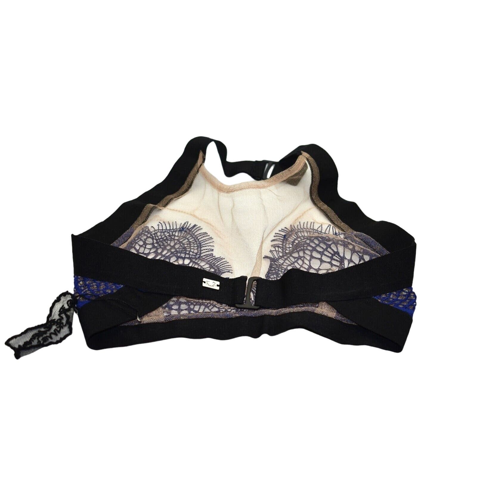 For Love & Lemons NEW FOR LOVE & LEMONS Skivvies Nude Mesh Navy Lace Bra Sz XS Size ONE SIZE - 3 Thumbnail