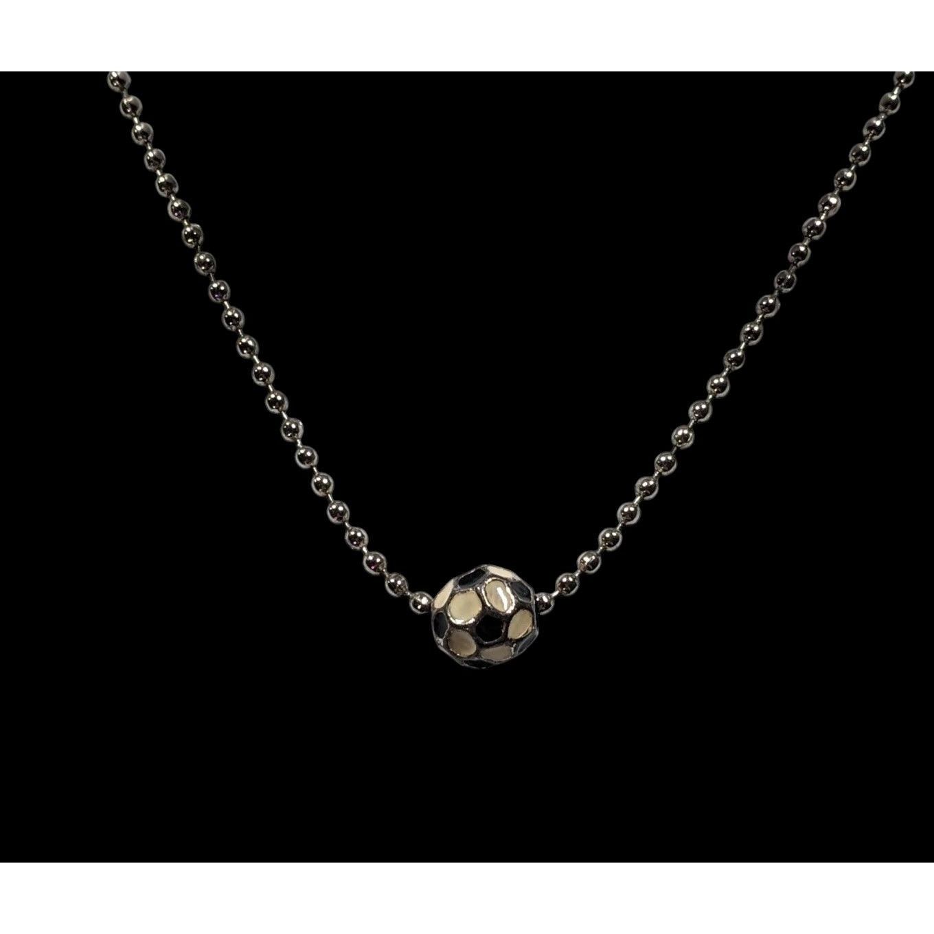Other Sporty Soccer Ball Pendant Necklace With Enamel Accents Size ONE SIZE - 4 Thumbnail