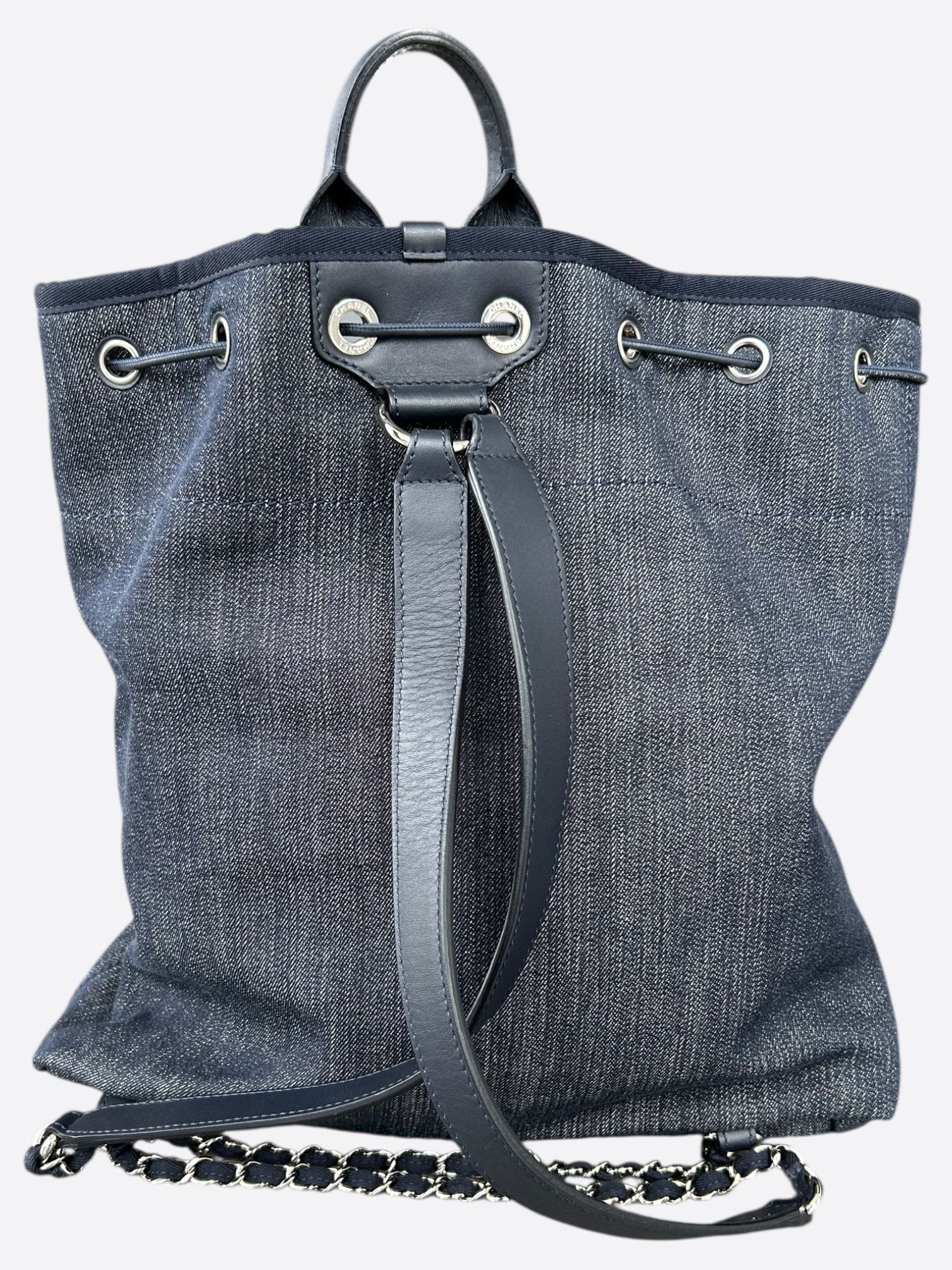 Chanel Chanel Blue & Orange Deauville Denim Drawstring Bag Size ONE SIZE - 3 Thumbnail