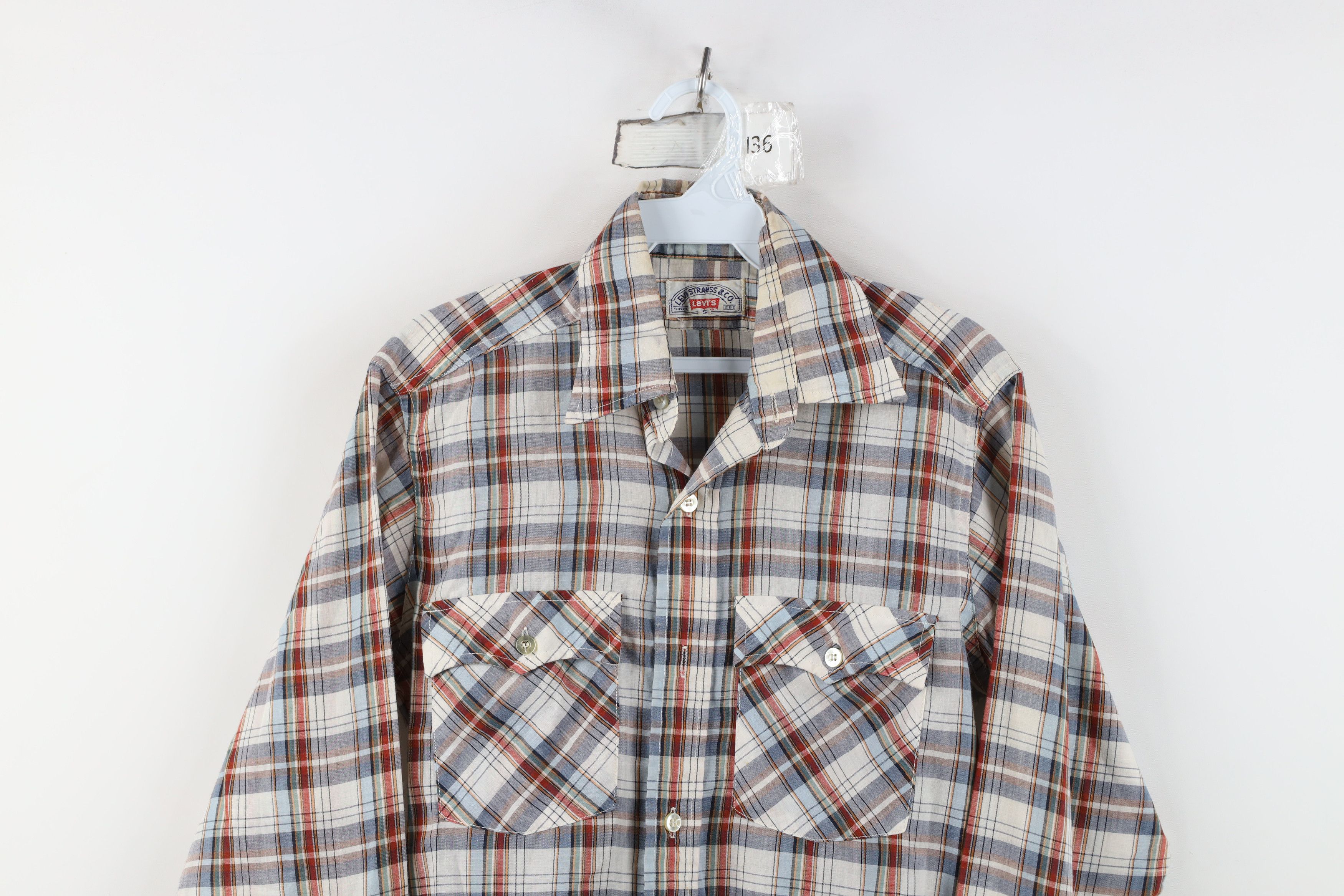 Levi's Vintage 70s Levis Rainbow Plaid Collared Button Shirt USA Size US S / EU 44-46 / 1 - 2 Thumbnail