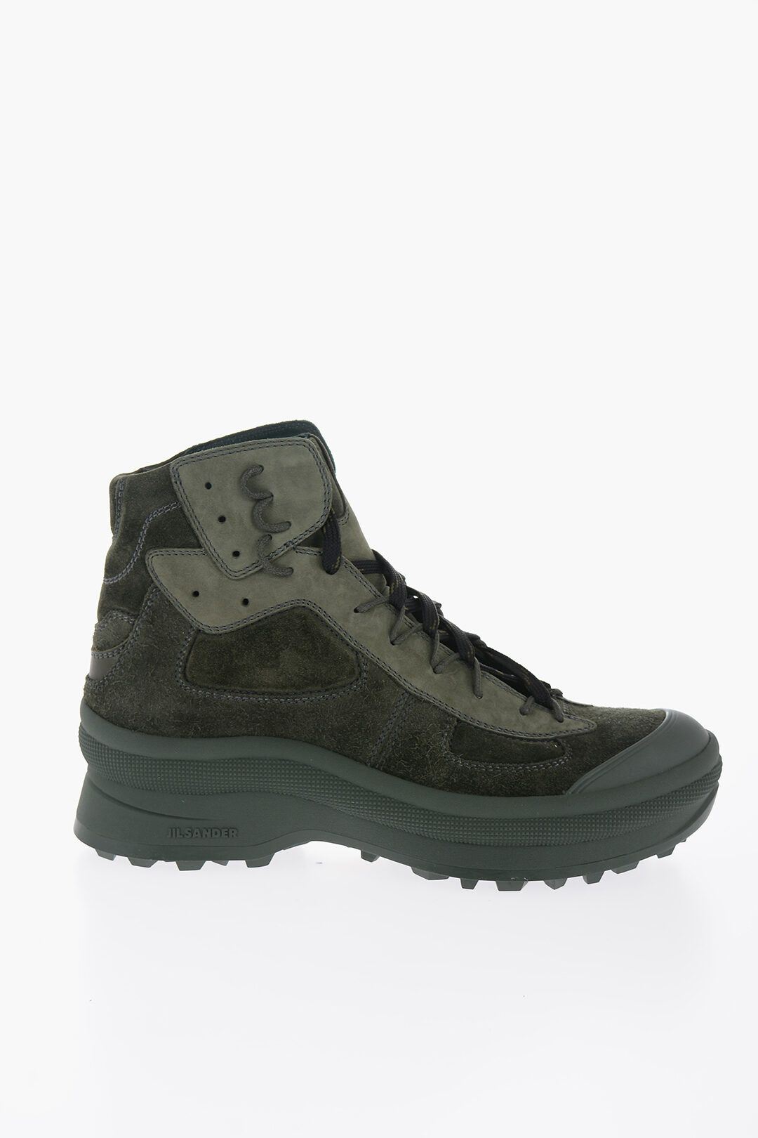 Jil Sander og1mm0625 Suede Leather Hi-Top Sneakers in Green Size US 9 / EU 42 - 1 Thumbnail