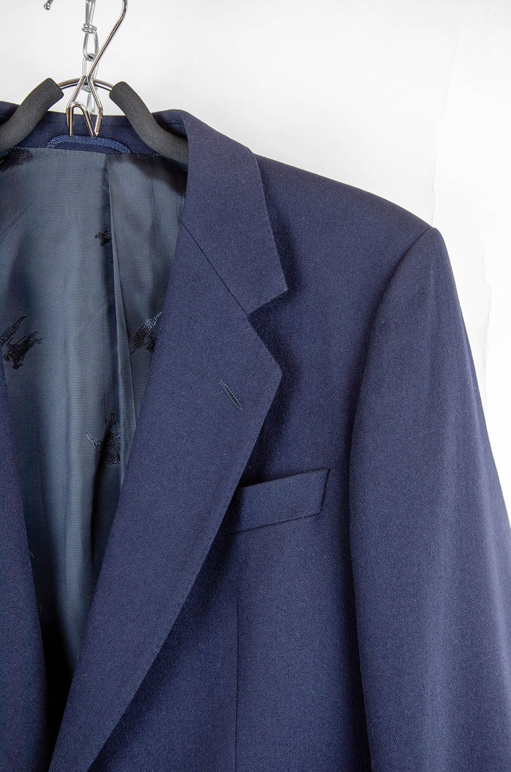 Prada Burberrys Navy Wool Blazer w/ Crest Buttons – M/L Size 48R - 6 Thumbnail