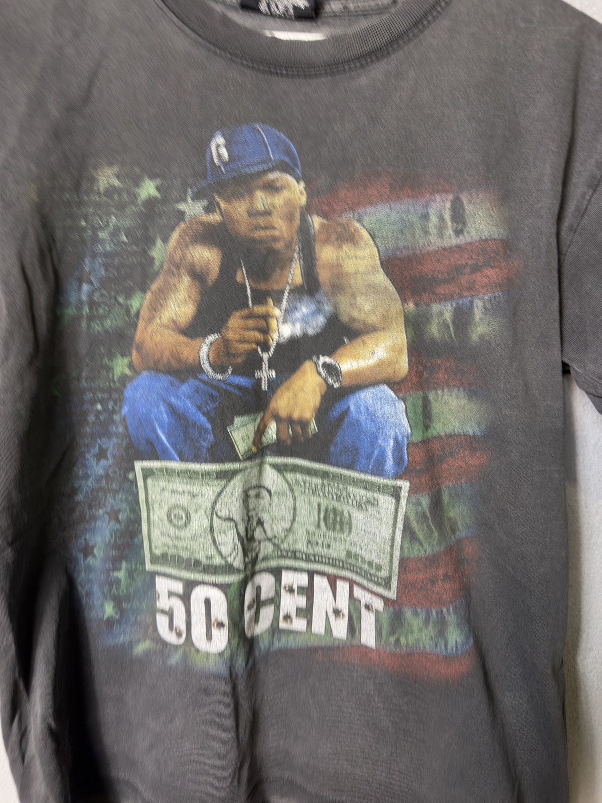 50 Cent × Rap Tees × Vintage 00s Y2K VTG 50 Cent Rap T Shirt Tee Size US M / EU 48-50 / 2 - 3 Thumbnail